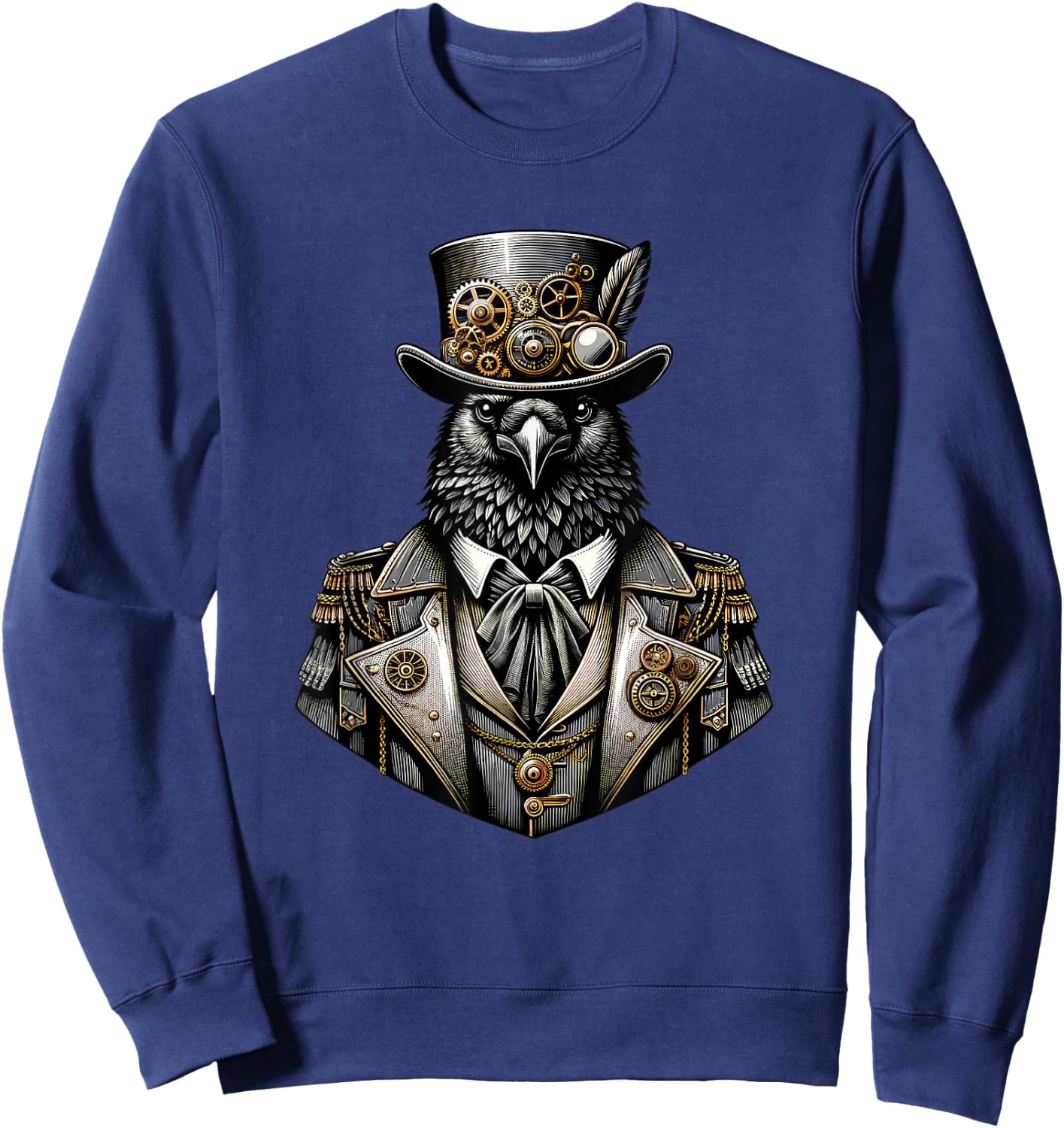 Steampunk Raven Women Men Kids Steampunk Raven Sweatshirt - Sweatshirt | Navy