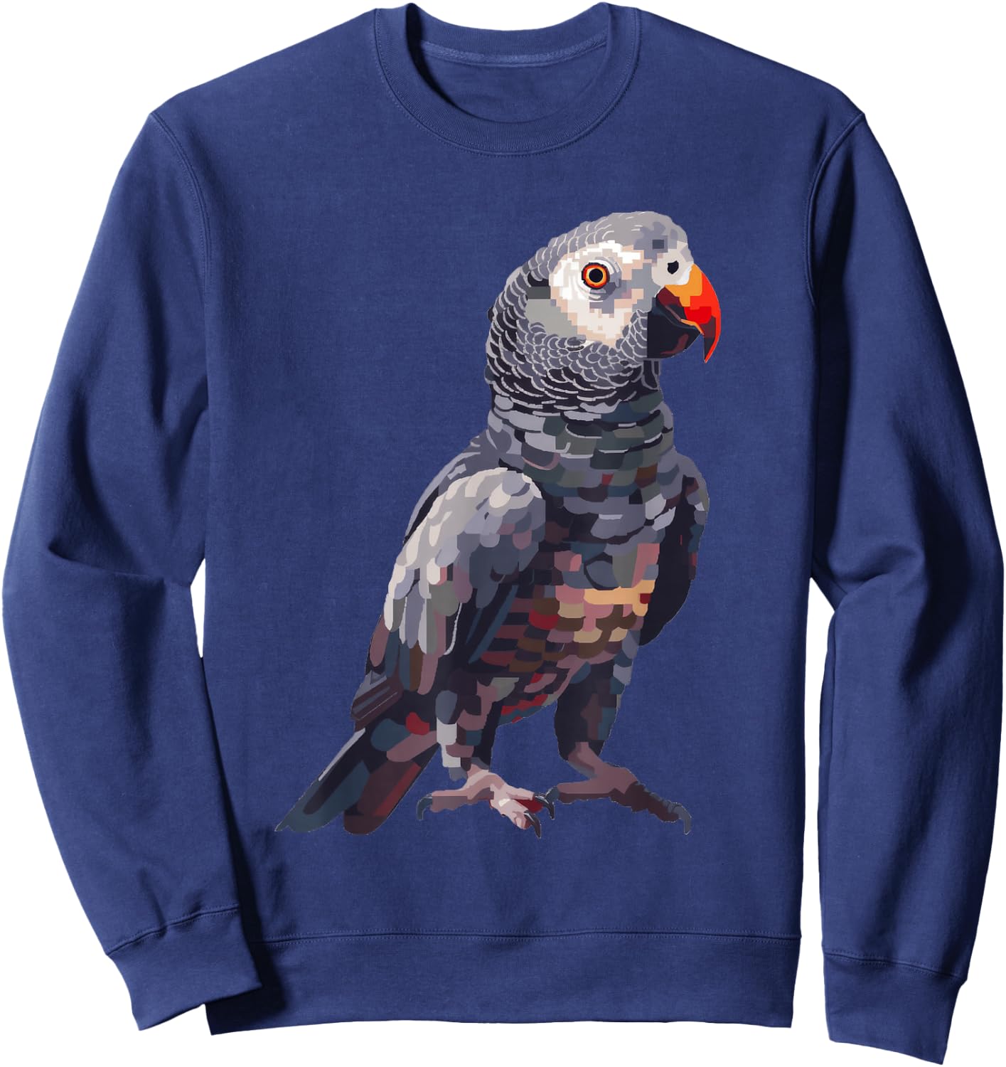 Timneh African Grey Pixel Art Sweatshirt - Sweatshirt | Navy