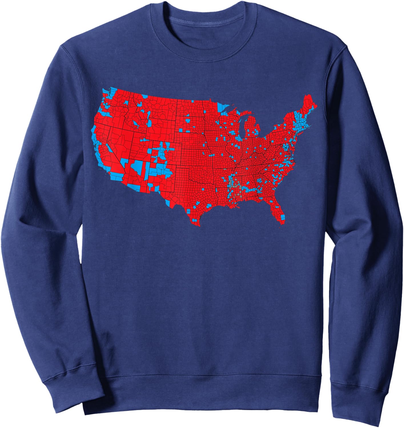 USA Election Map 2024 President Trump Republican Red States Sweatshirt - Sweatshirt | Navy