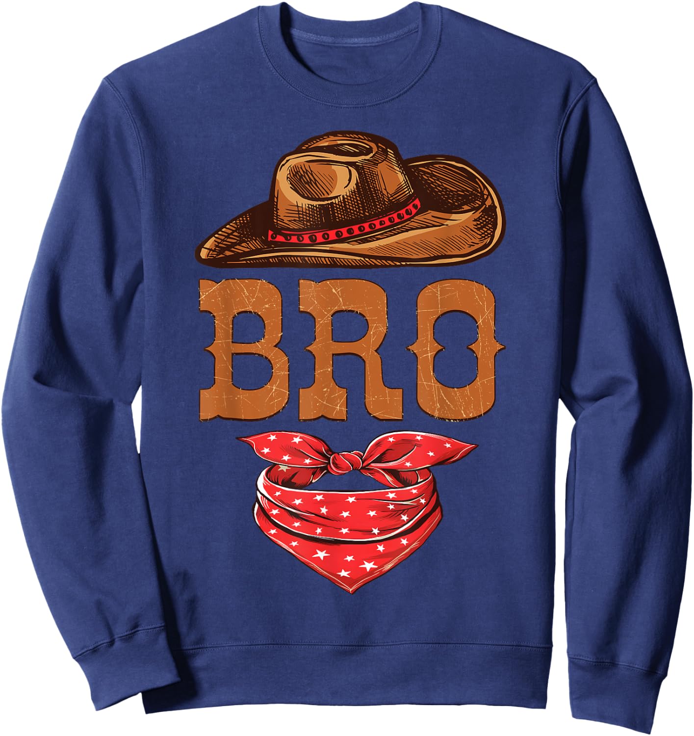 Bro Brother Western Birthday Cowboy Cowgirl Family Matching Sweatshirt - Sweatshirt | Navy