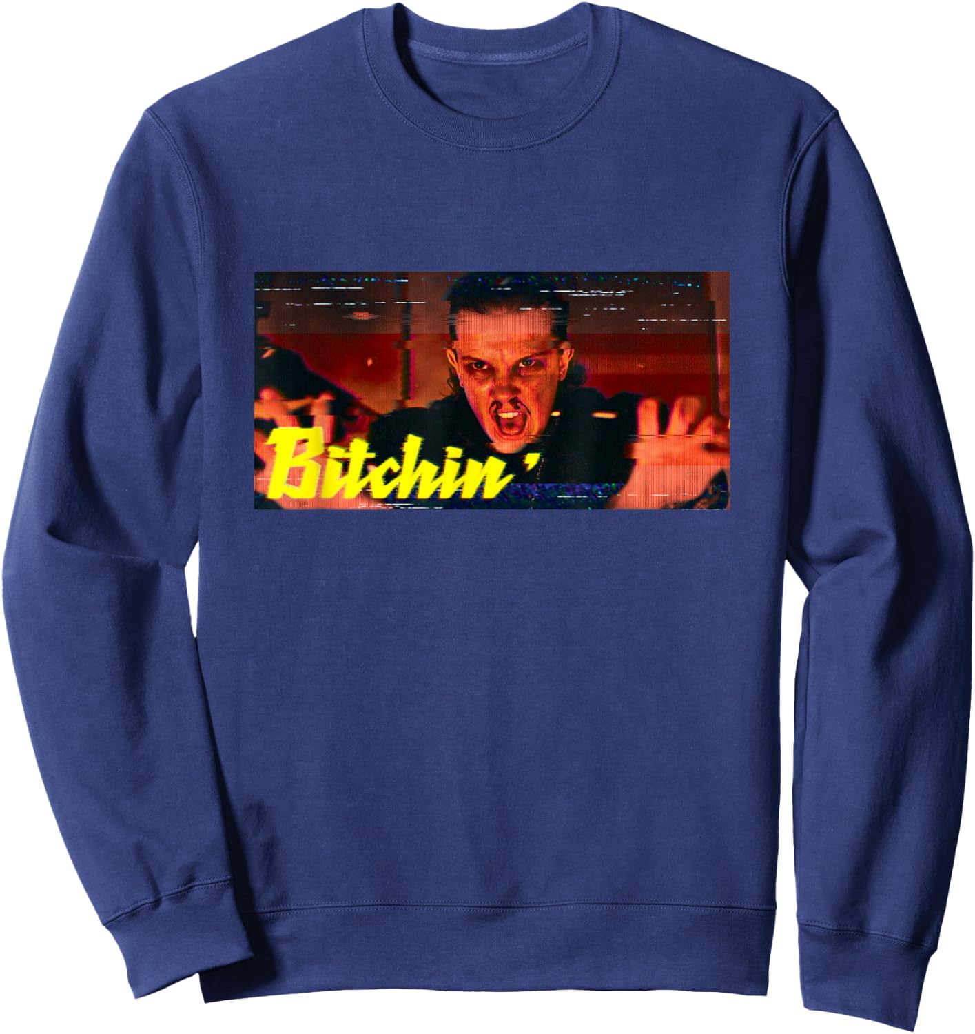 Stranger Things Eleven Bitchin' Vintage Power Panel Sweatshirt - Sweatshirt | Navy