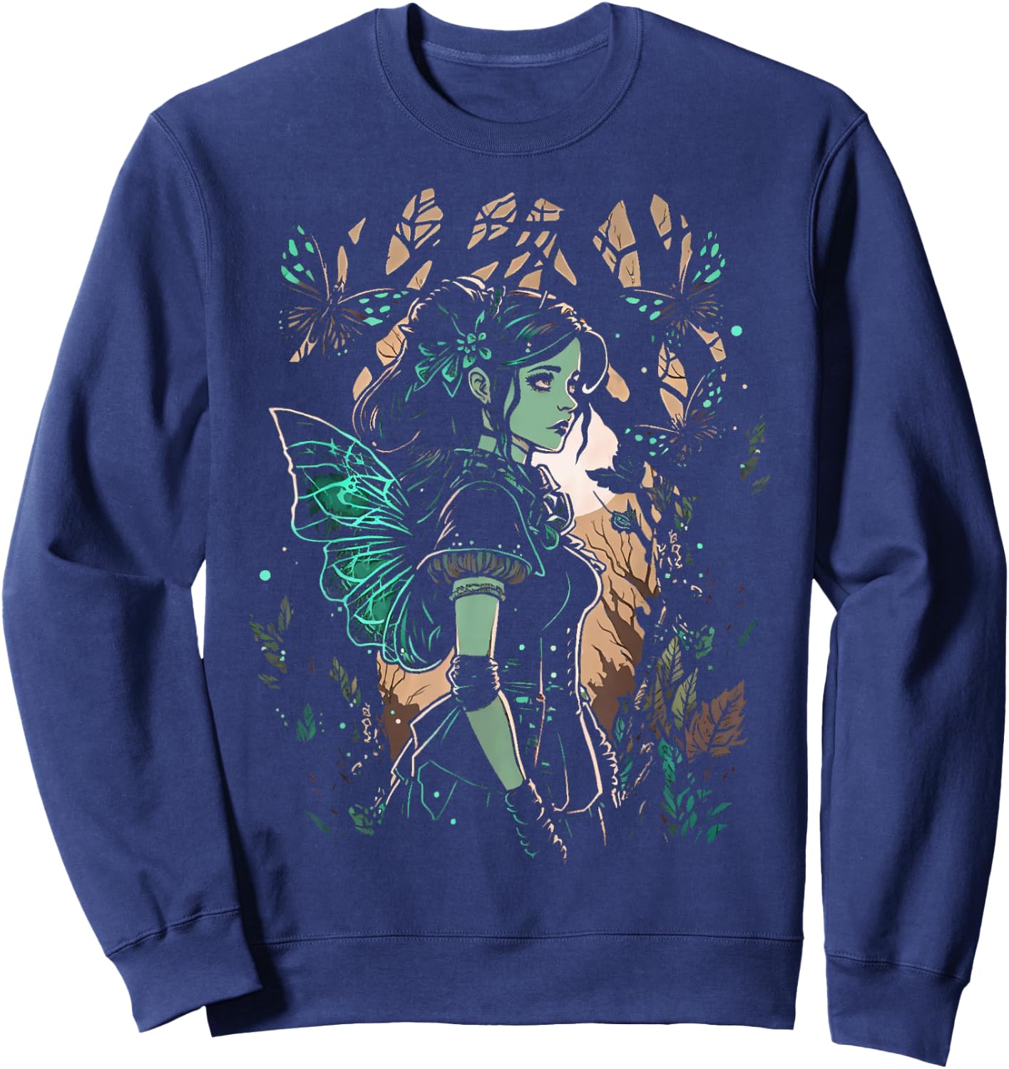 Goth Fairy In Mystical Enchanted Forest Grunge Fairycore Sweatshirt - Sweatshirt | Navy
