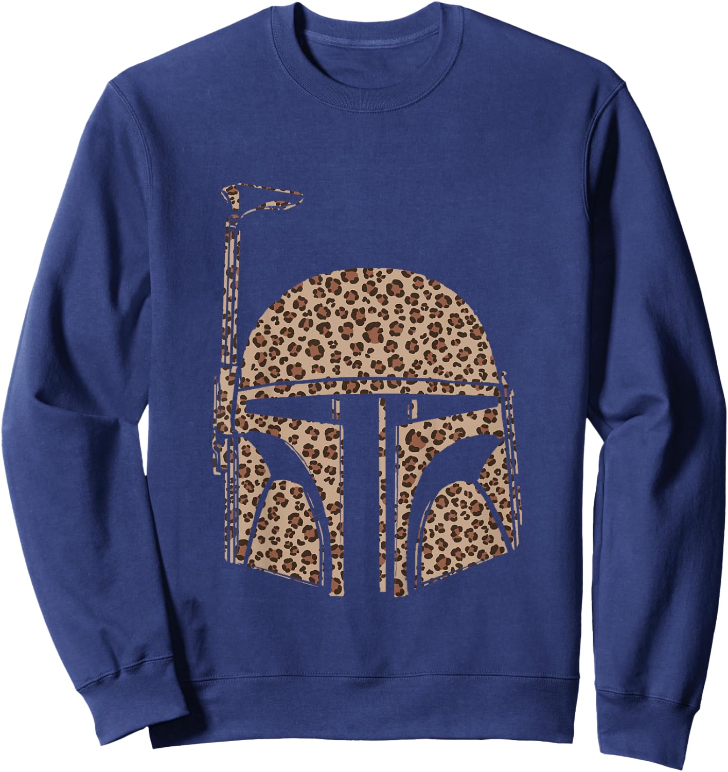 Kids Star Wars Classic Boba Fett Cheetah Print Vintage Helmet Sweatshirt - Sweatshirt | Navy