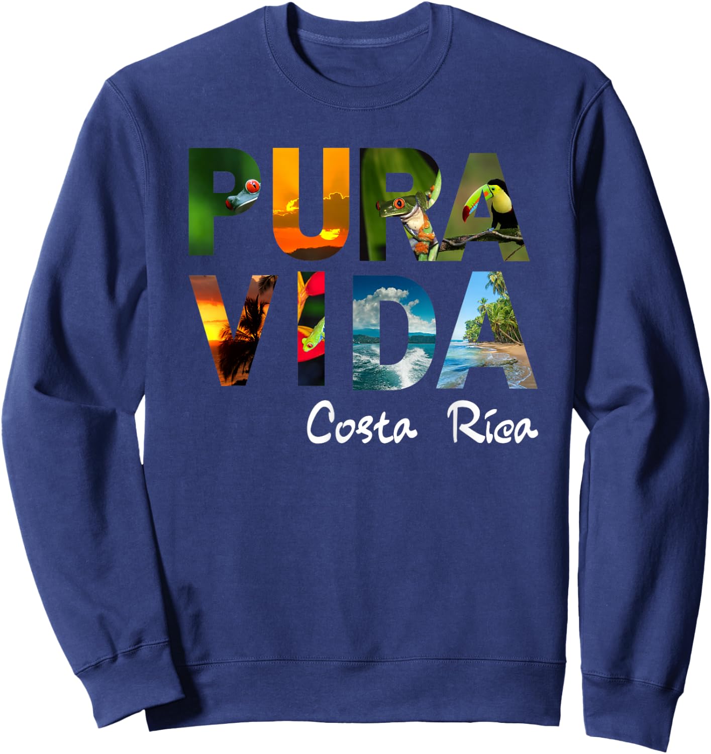 Pura Vida Costa Rica Men Women Kids Friend Gift Souvenir Sweatshirt - Sweatshirt | Navy