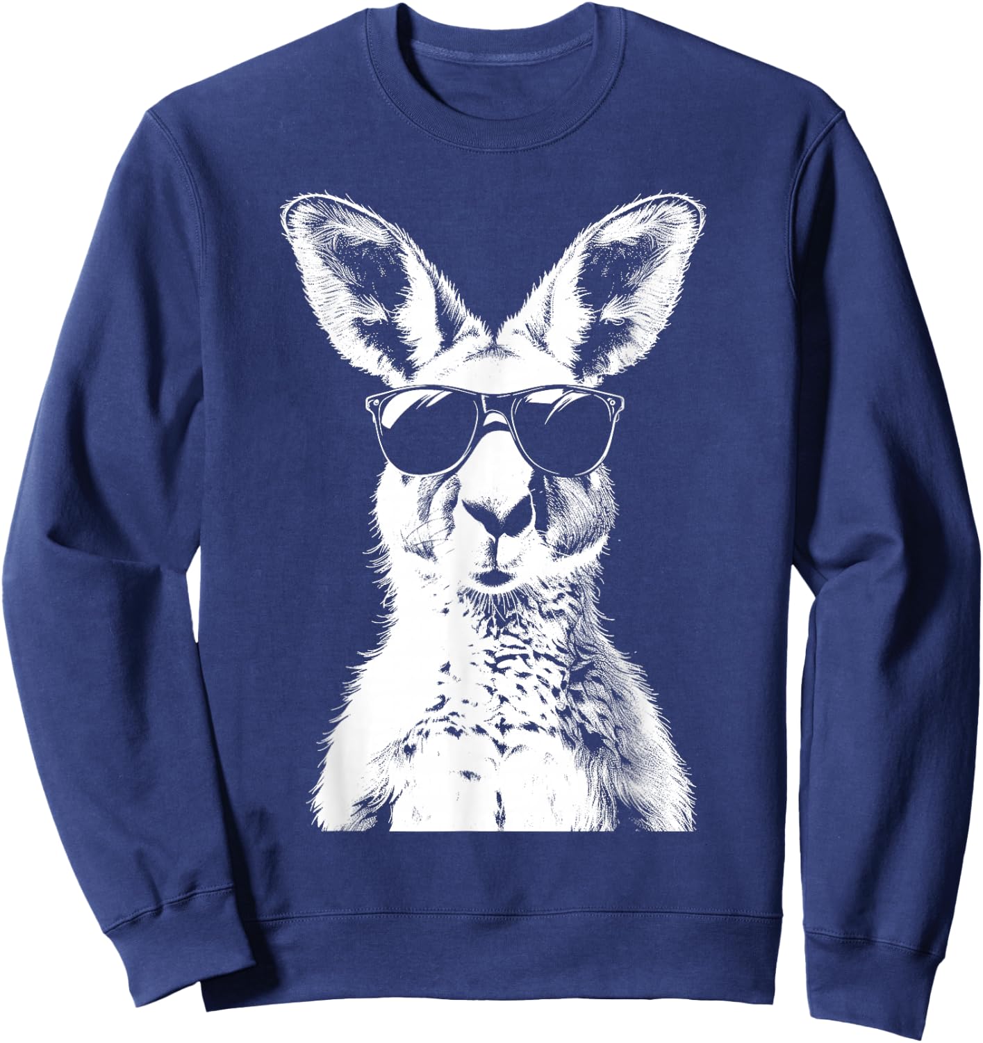 Kangaroo Wearing Sunglasses Funny Animal Australia , black Sweatshirt - Sweatshirt | Navy