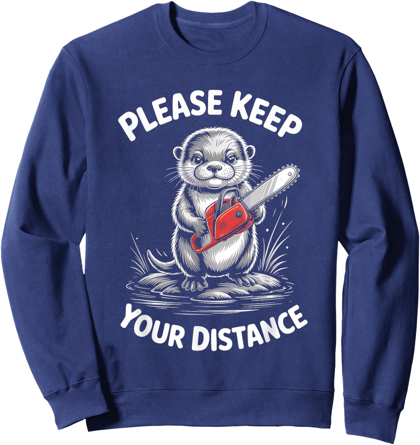 Otter Please Keep your distance Antisocial Sweatshirt - Sweatshirt | Navy
