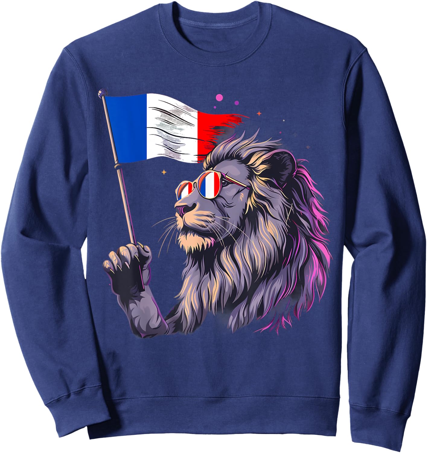Drapeau Français Lion Racines Françaises Fierté Française France Sweatshirt - Sweatshirt | Navy