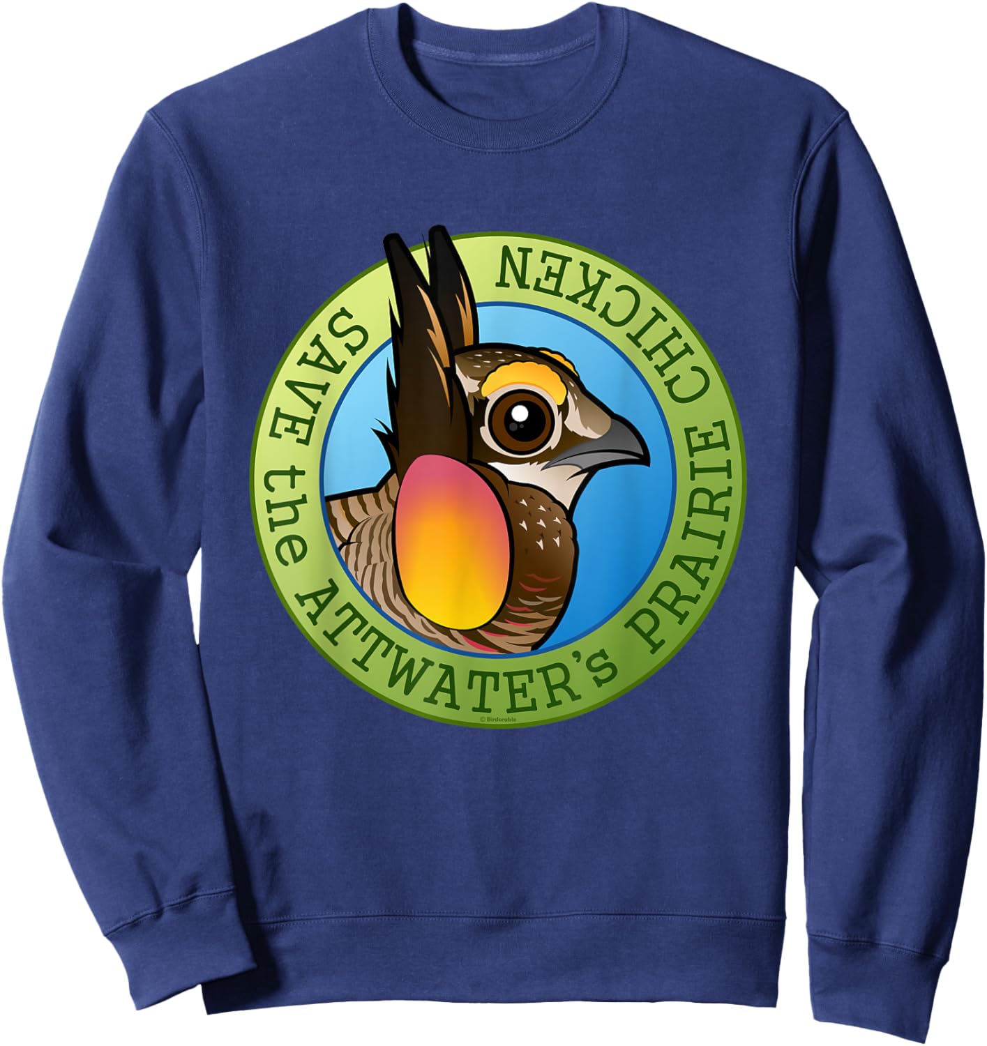 Save the Attwater's Prairie-Chicken Cute Conservation Gift Sweatshirt - Sweatshirt | Navy