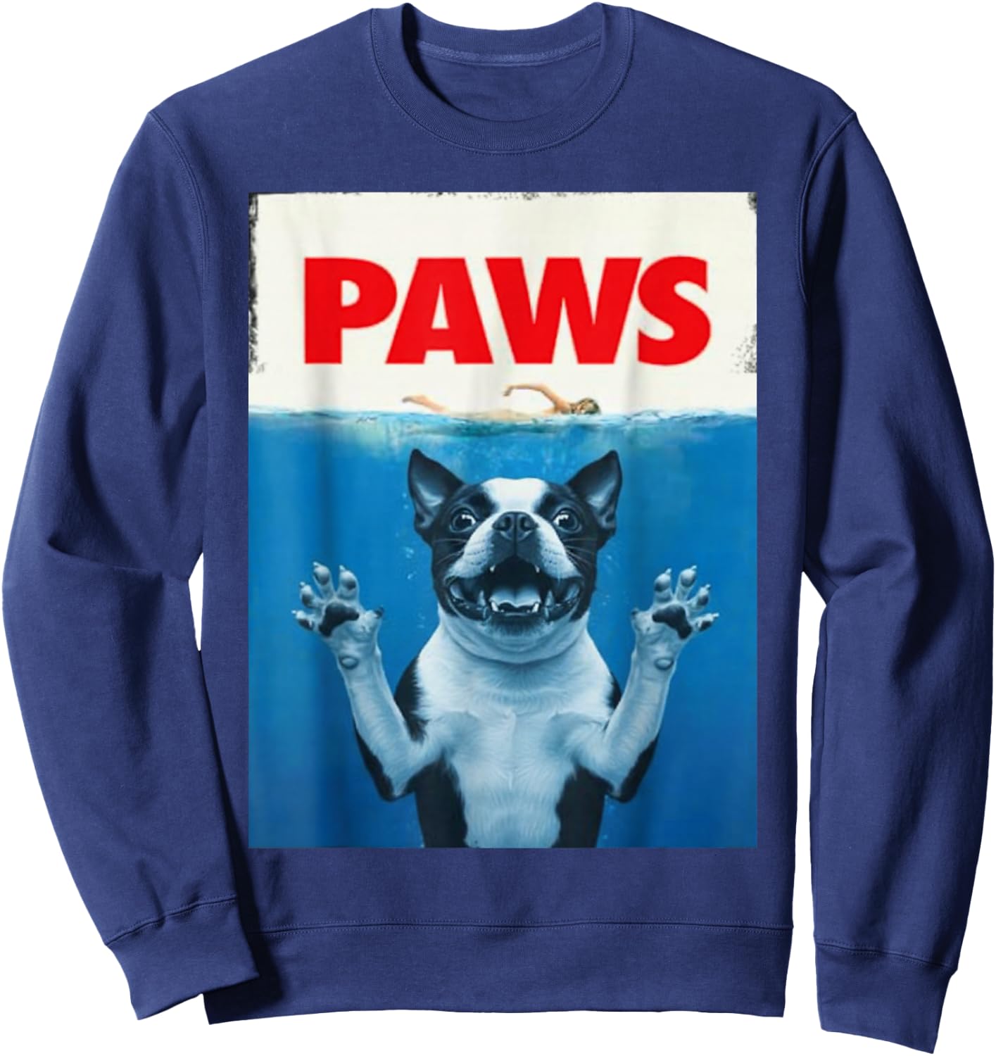 Paws Boston Terrier Dog Shirts Funny Gifts Women Kid Sweatshirt - Sweatshirt | Navy