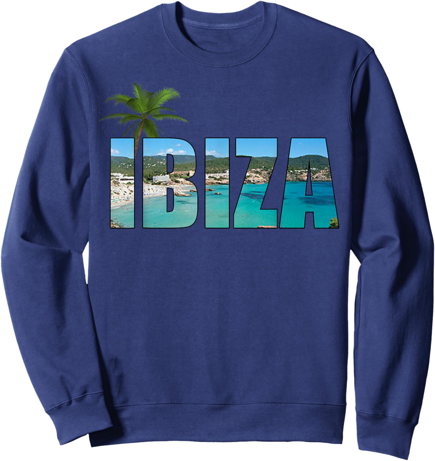 Ibiza Espana Beach Palm Tree Party Destination Gift Sweatshirt - Sweatshirt | Navy