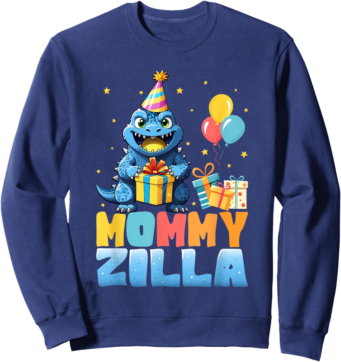 Mommyzilla Funny Monster Kaiju Family Matching Birthday Mom Sweatshirt - Sweatshirt | Navy