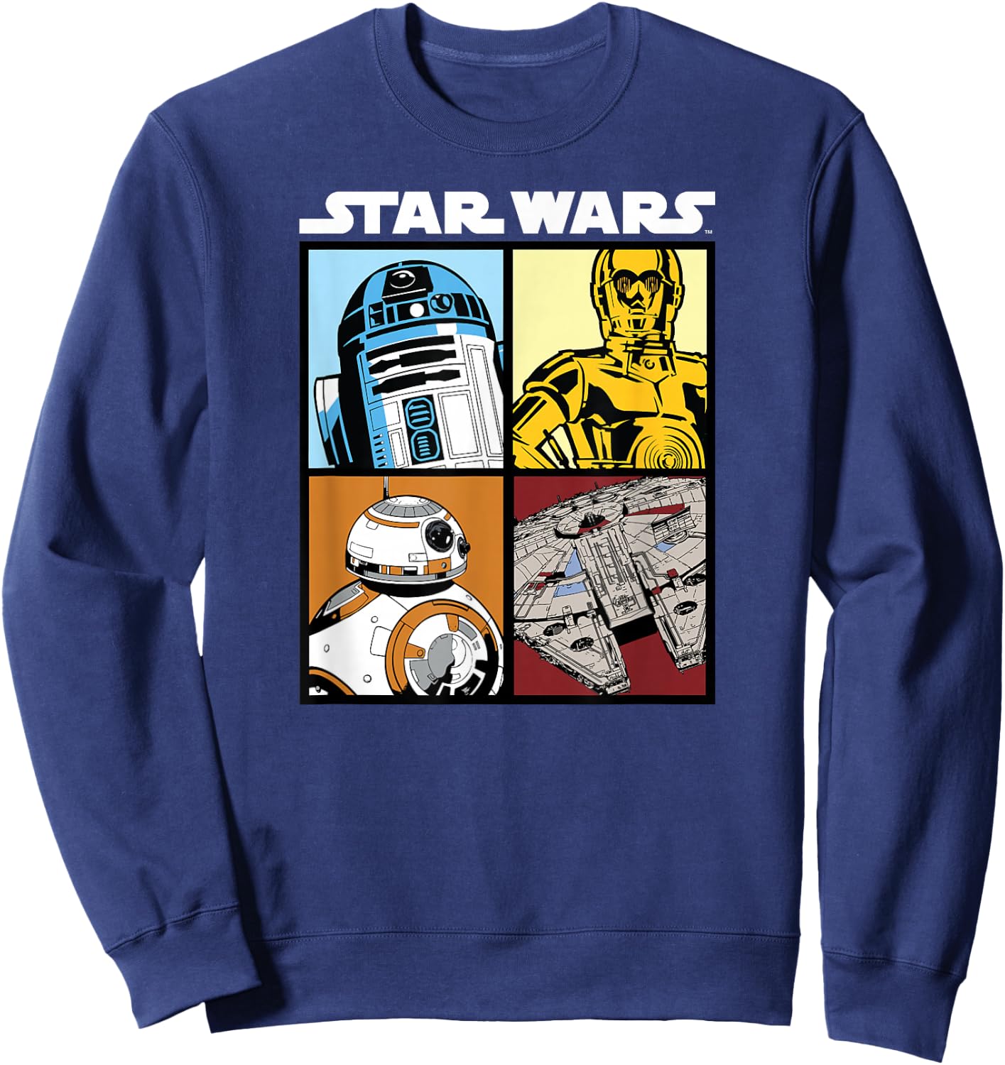 Star Wars Droids and Ships White , black Sweatshirt - Sweatshirt | Navy