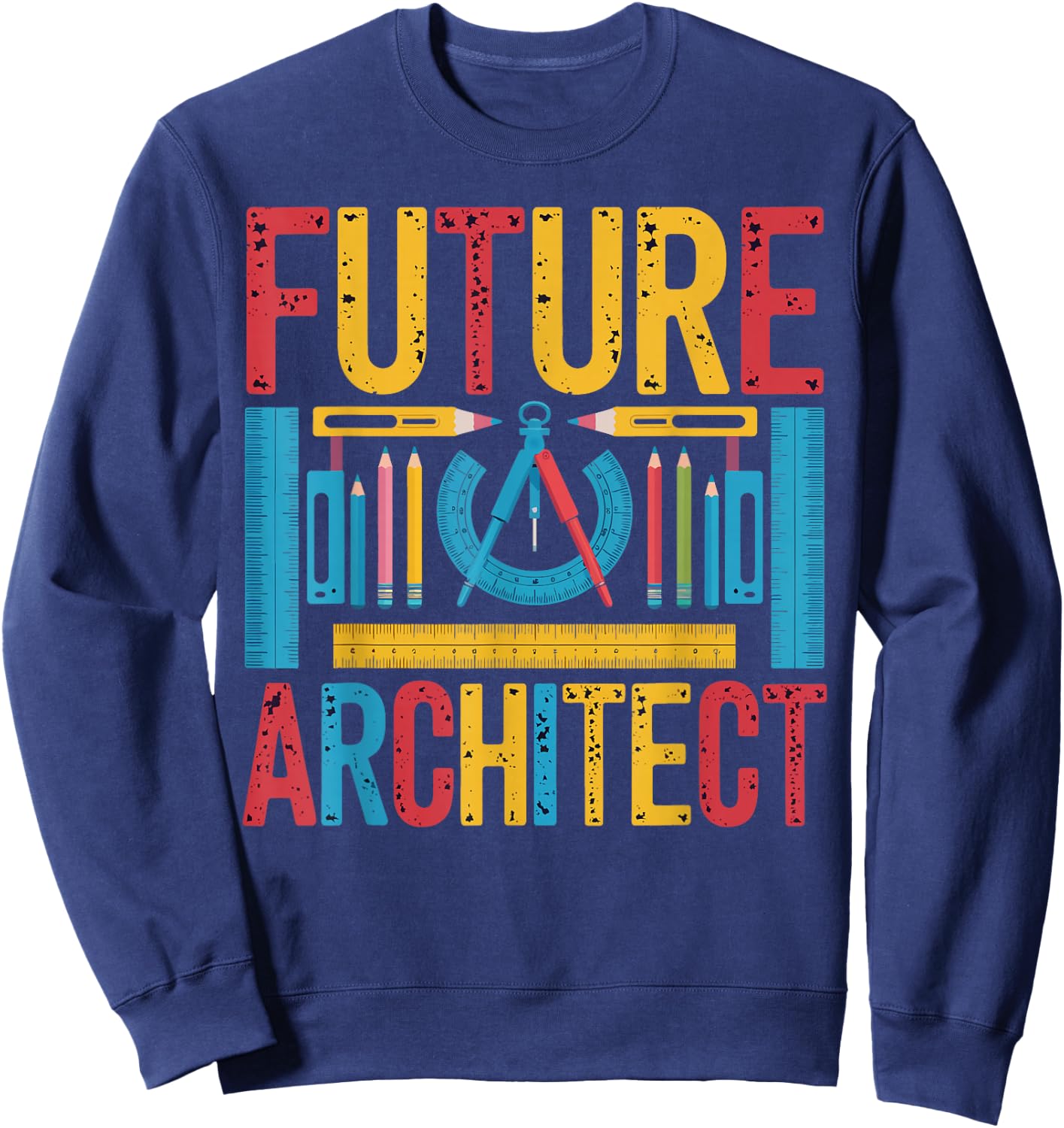 Retro Future Architect Architecture Student Gifts Women Kids Sweatshirt - Sweatshirt | Navy