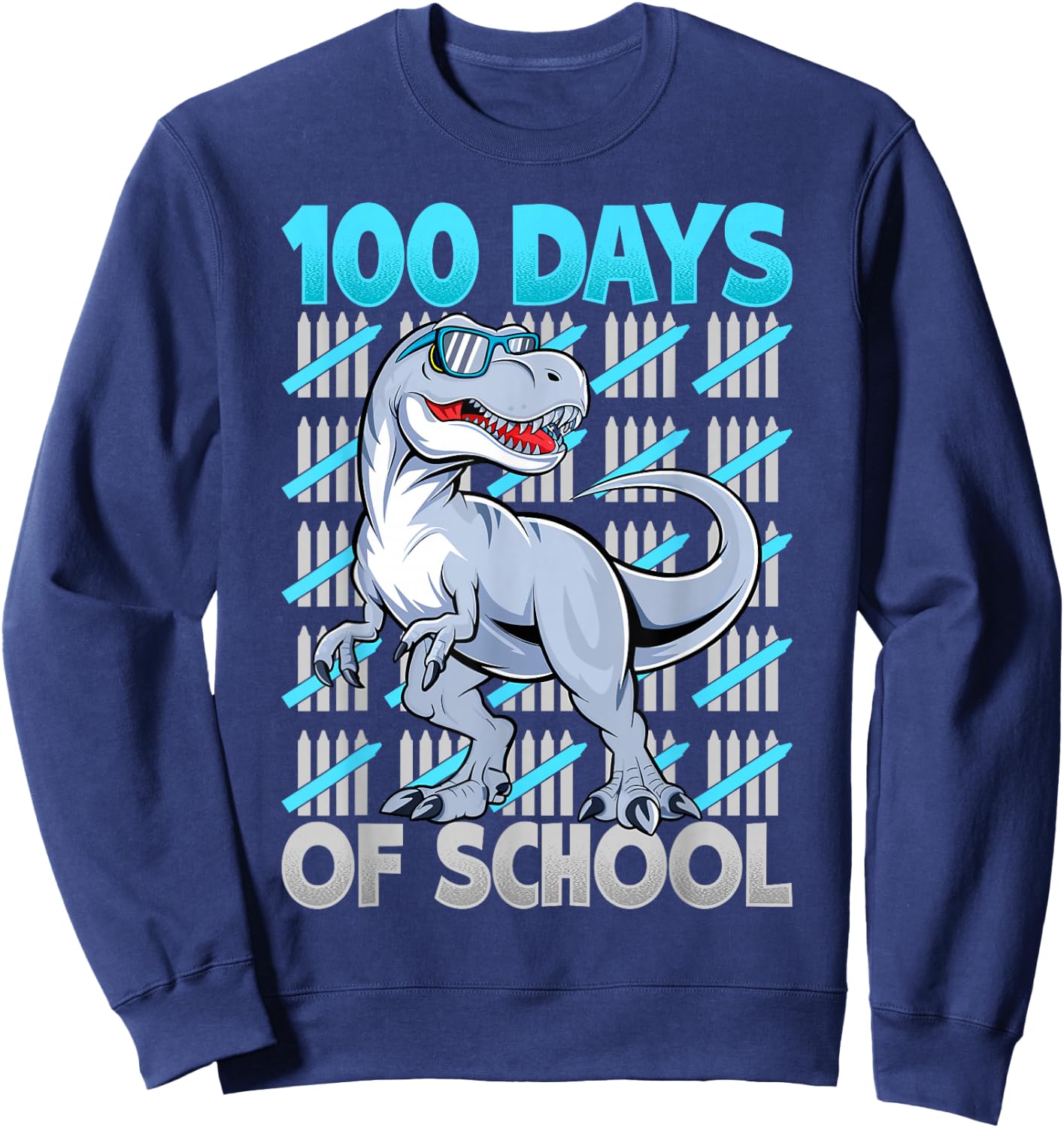 100 Days of School Shirt Boys Girls Kids 100th Day Teacher Sweatshirt - Sweatshirt | Navy