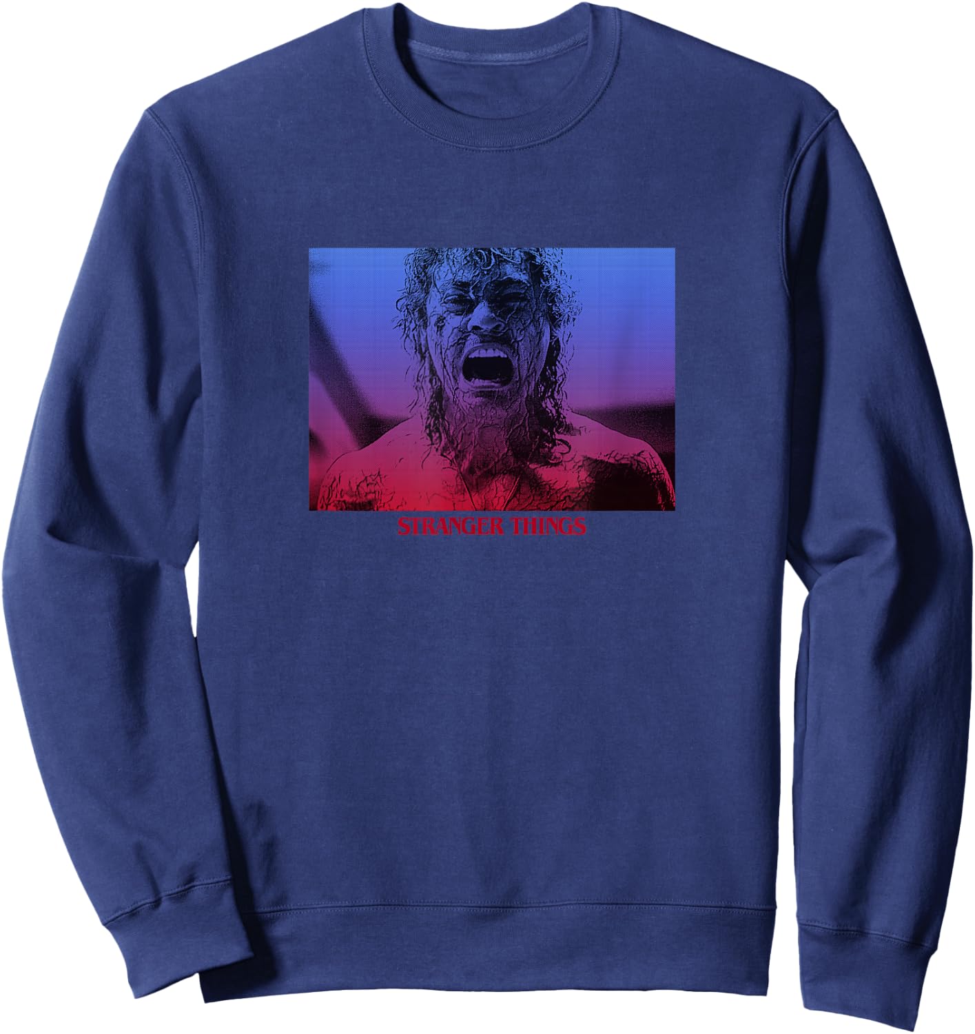 Stranger Things Billy Hargrove Gradient Scream Madness Panel Sweatshirt - Sweatshirt | Navy