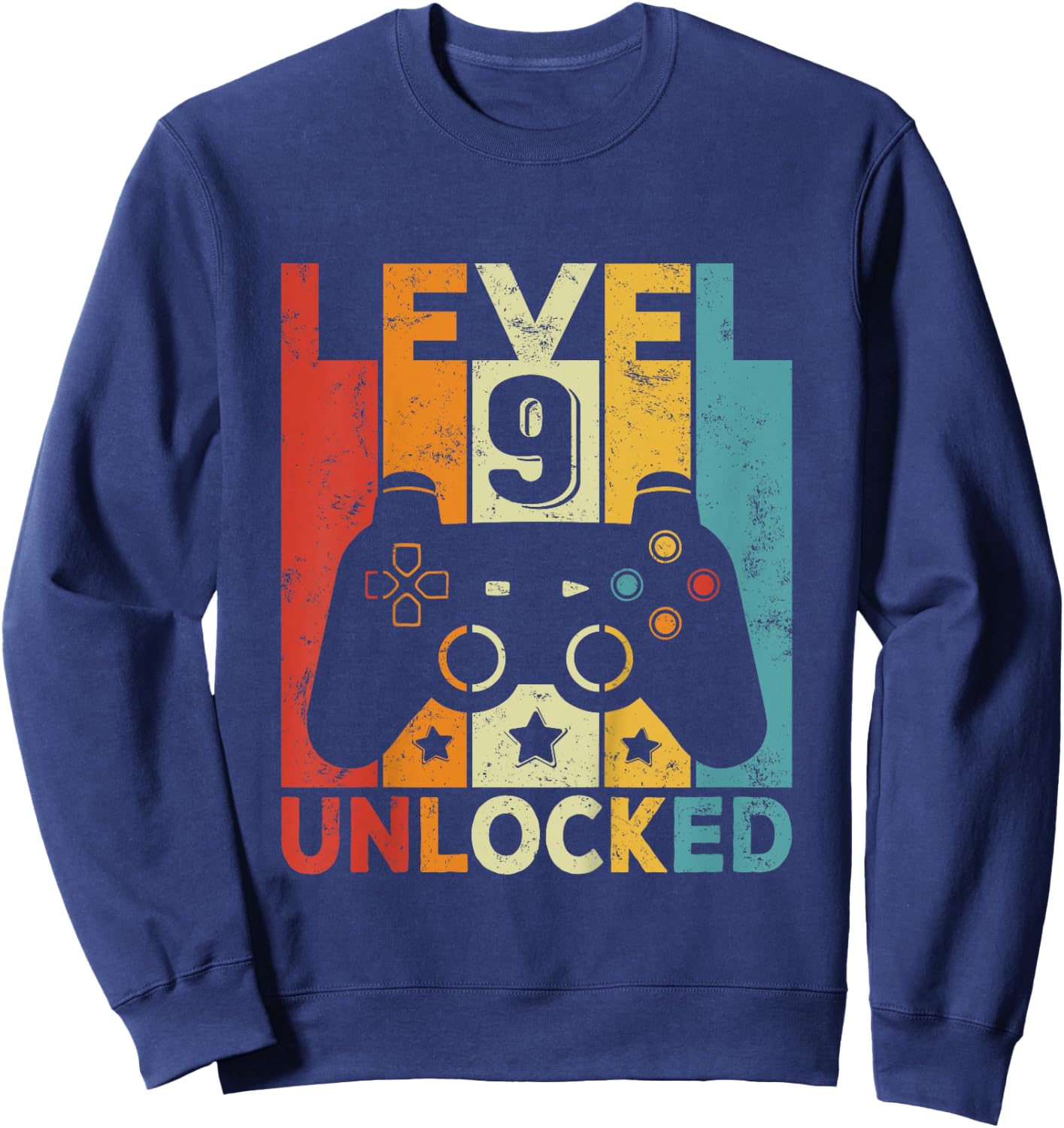 Enfant 9 Anniversaire Garçon Fille 9 Ans Jeu Manette Gamer Sweatshirt - Sweatshirt | Navy