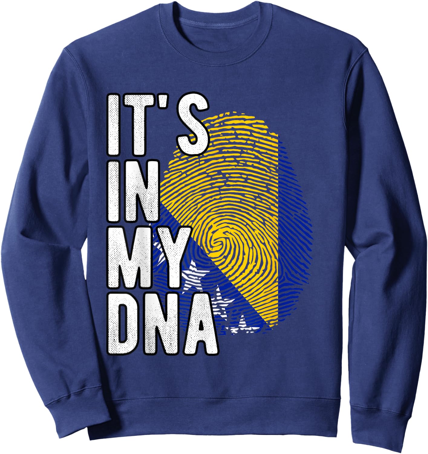 Funny it's in my DNA Bosnien-Herzegowina-Flagge Fingerabdruck Sweatshirt - Sweatshirt | Navy