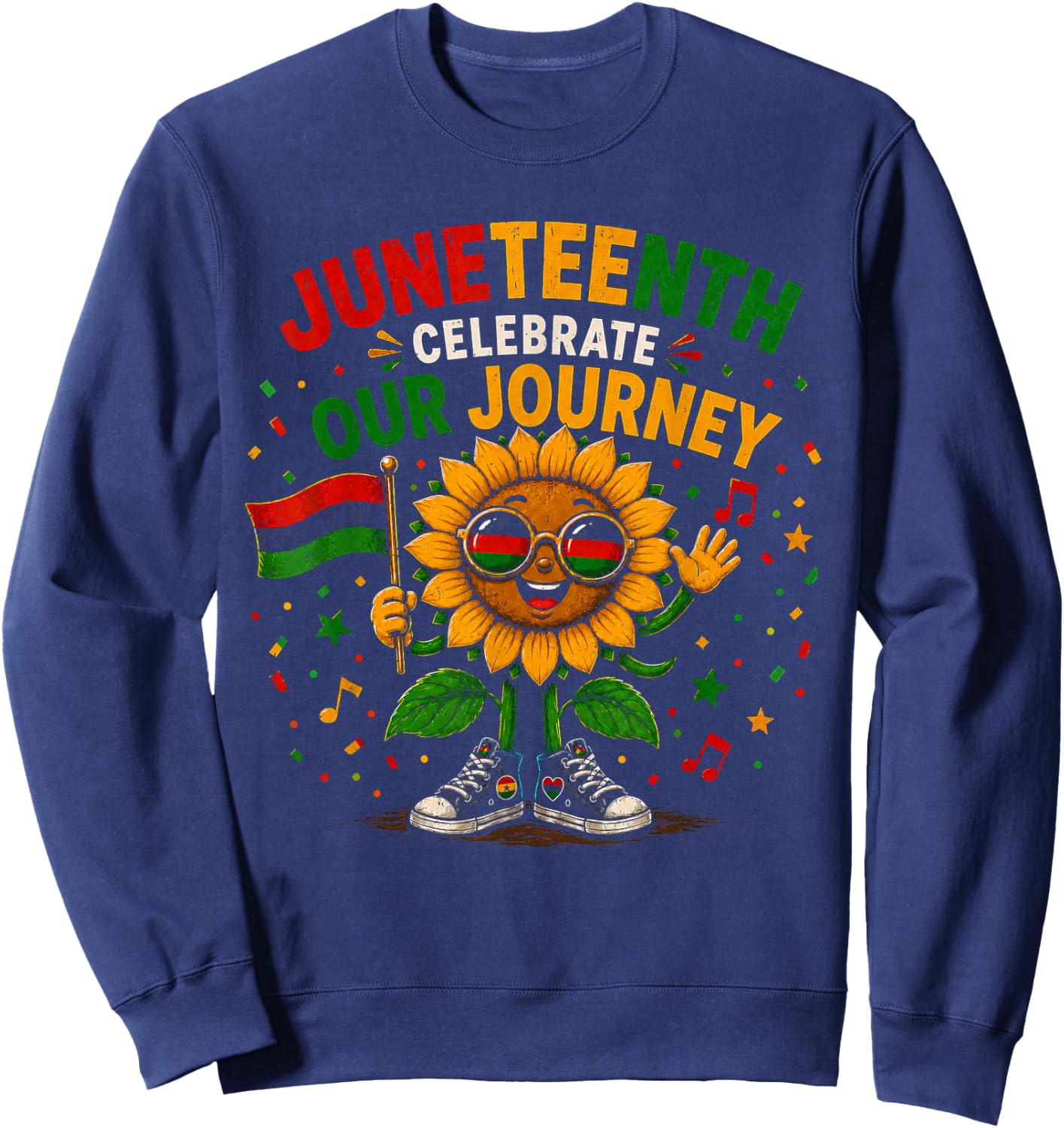 Juneteenth Celebrate Our Journey Black History Sweatshirt - Sweatshirt | Navy