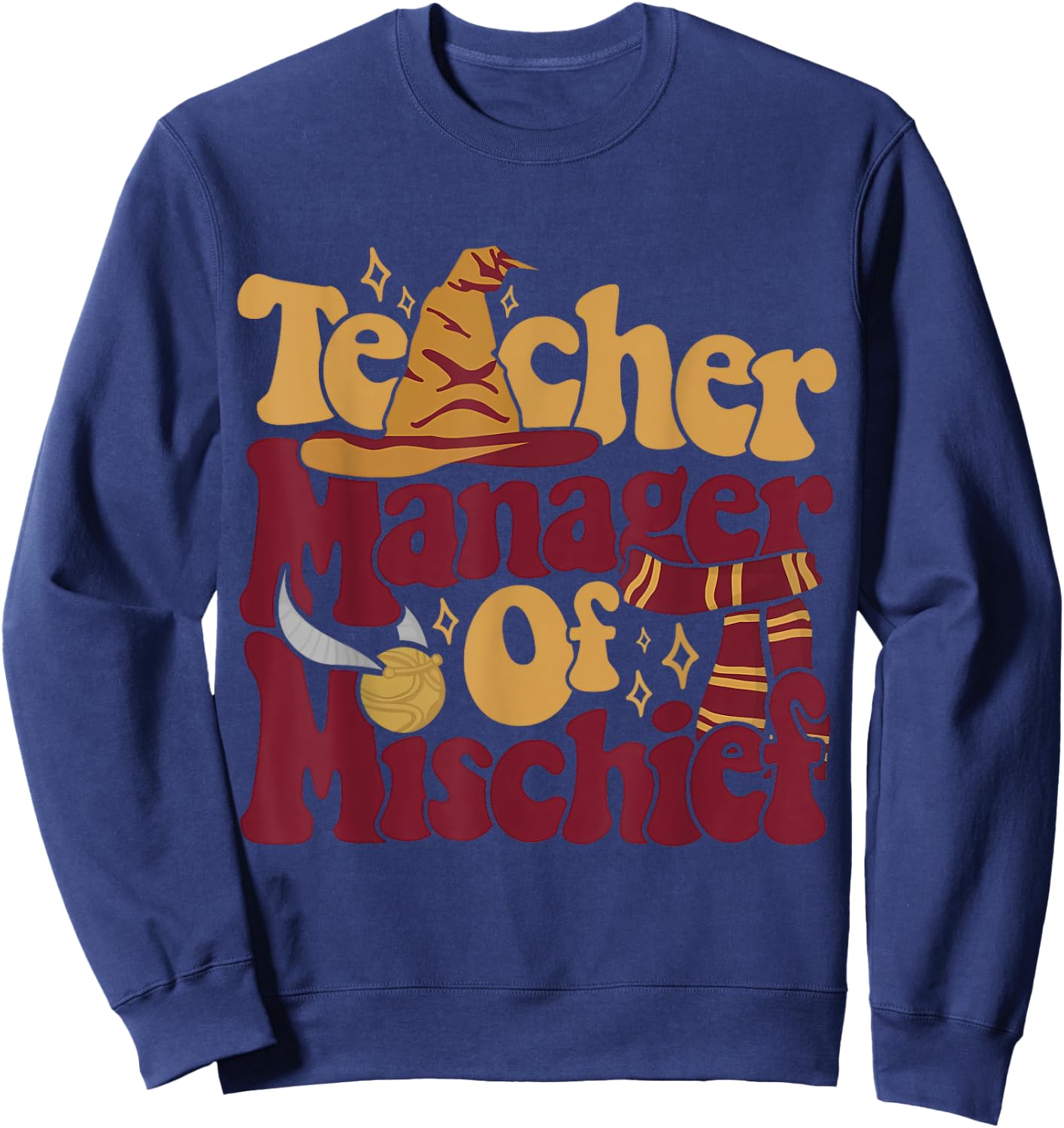 Magical Teacher Shirt Manager Of Mischief Teacher Gifts Sweatshirt - Sweatshirt | Navy