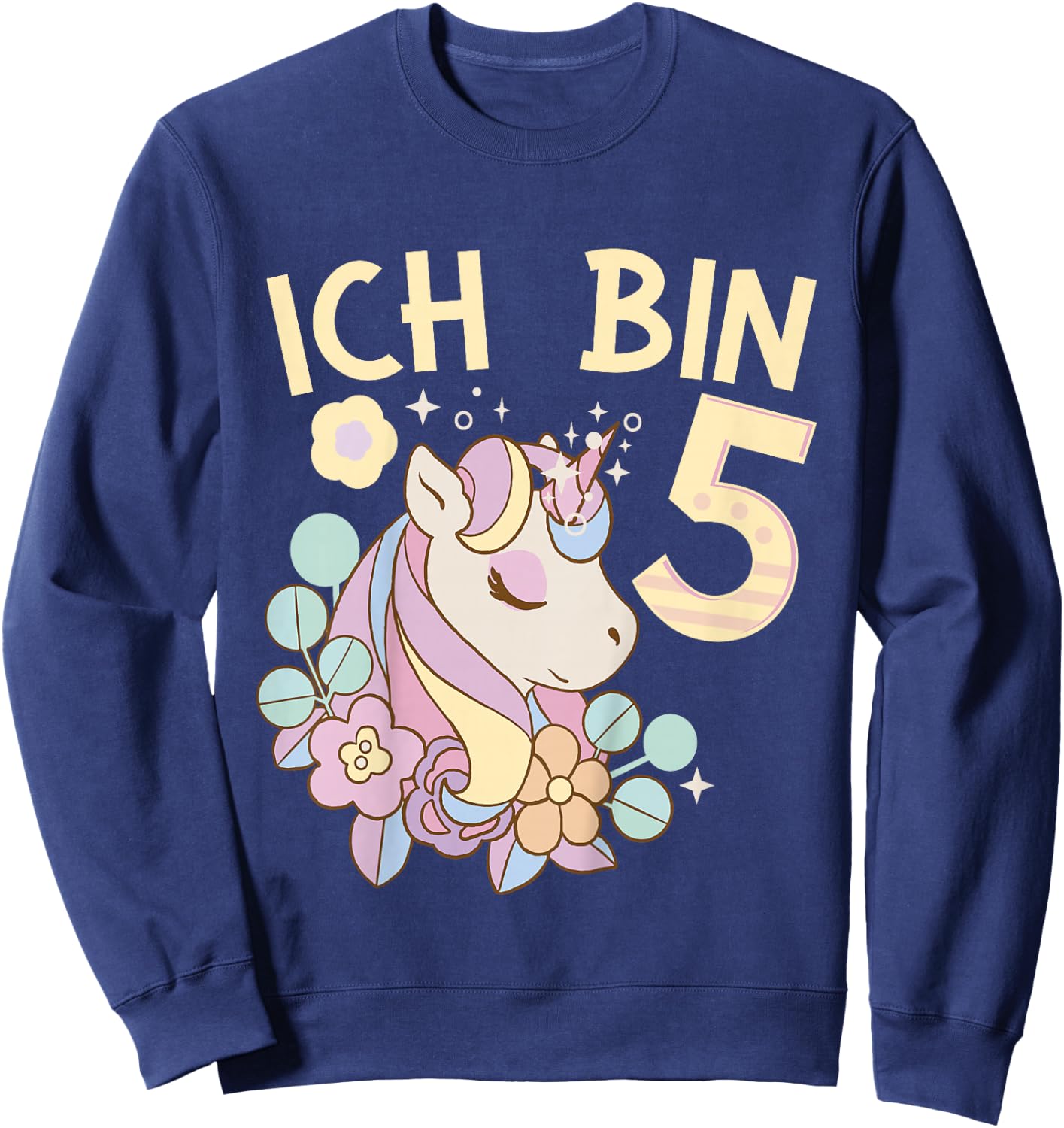 Children's 5th Birthday Unicorn Children's Birthday Party , black Sweatshirt - Sweatshirt | Navy