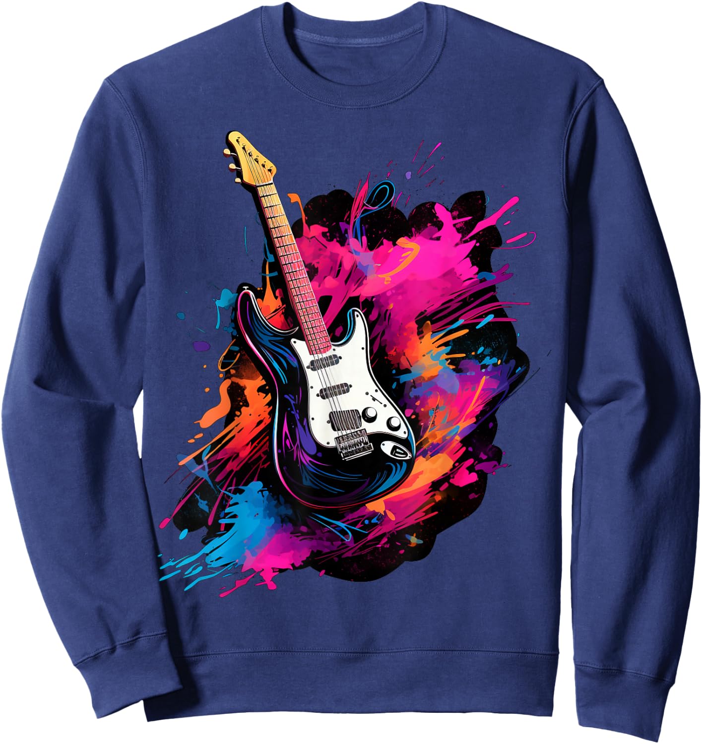Electric Guitar , Women and Children, black Sweatshirt - Sweatshirt | Navy