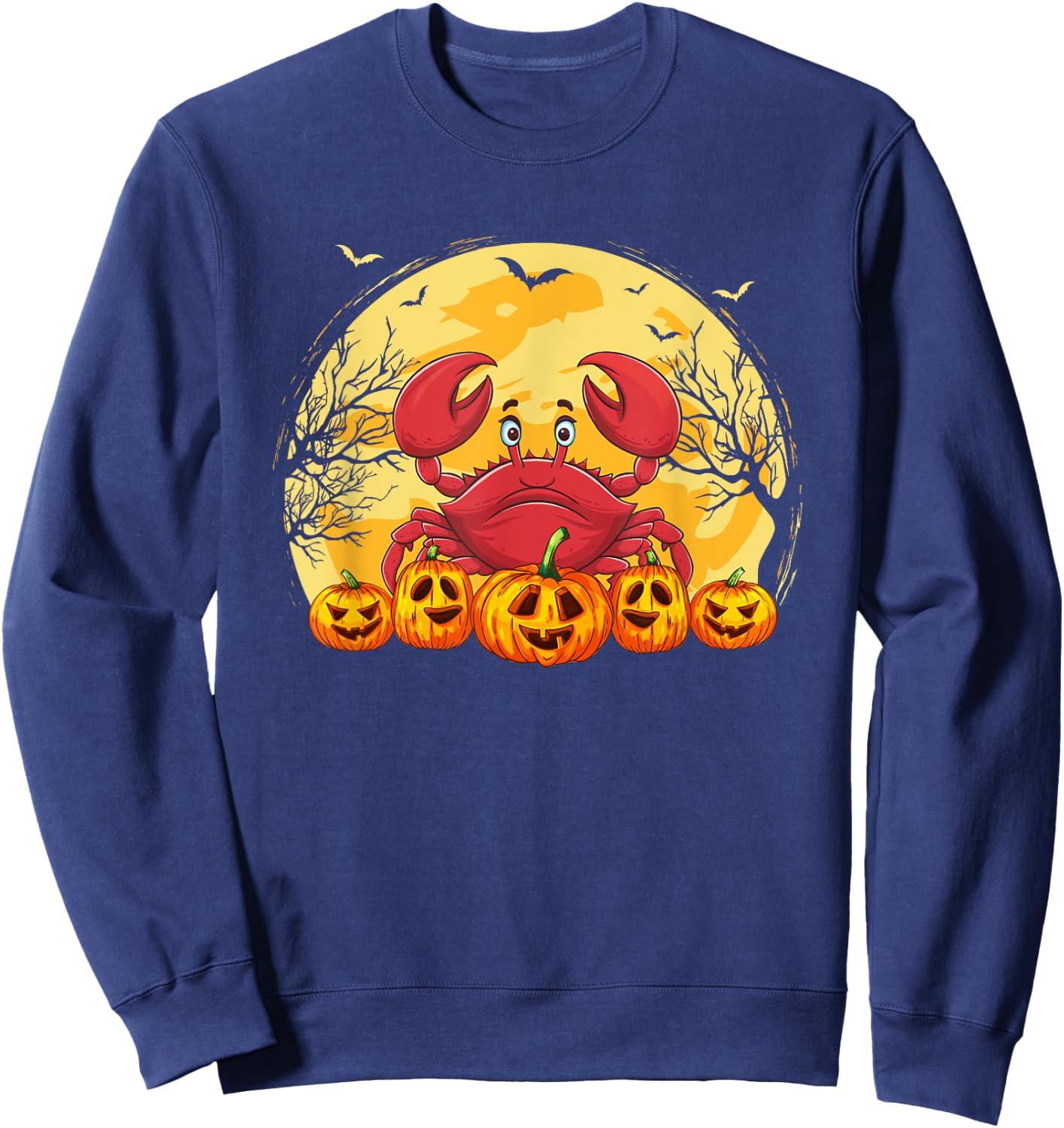 Funny Crab Pumpkins Halloween Costume Men Women Kids Sweatshirt - Sweatshirt | Navy