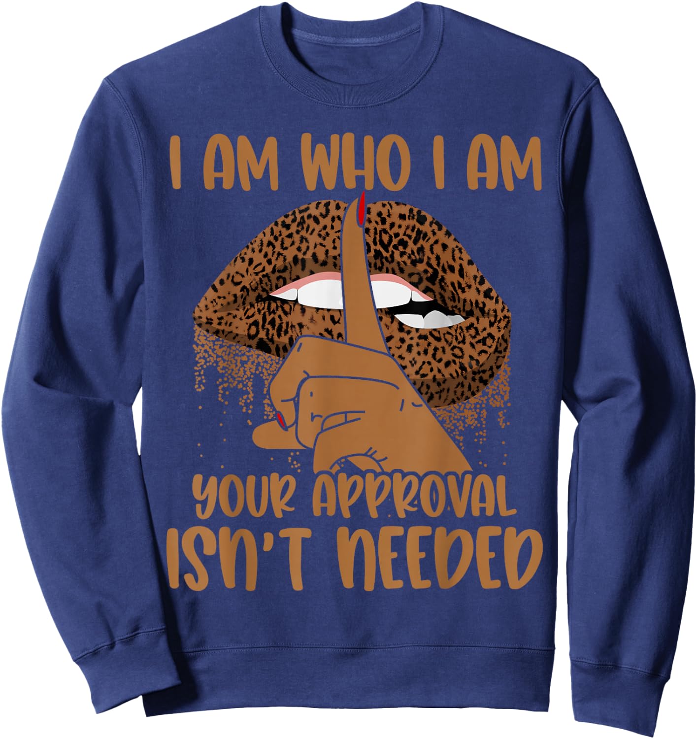 African Black Queen Lips - Black History Month Juneteenth Sweatshirt - Sweatshirt | Navy