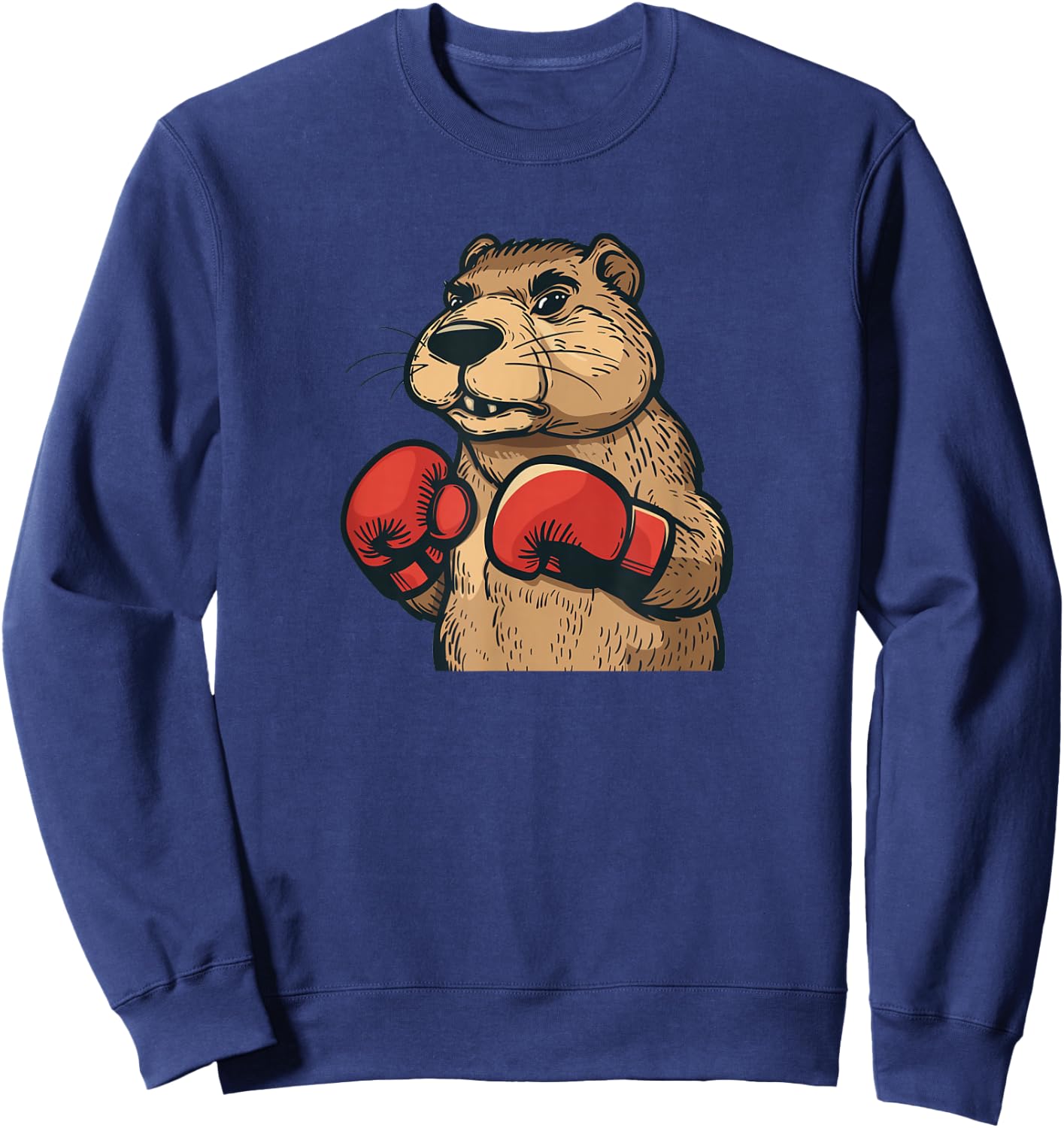 Funny Flannelette with Red Boxing Gloves Costume Sweatshirt - Sweatshirt | Navy