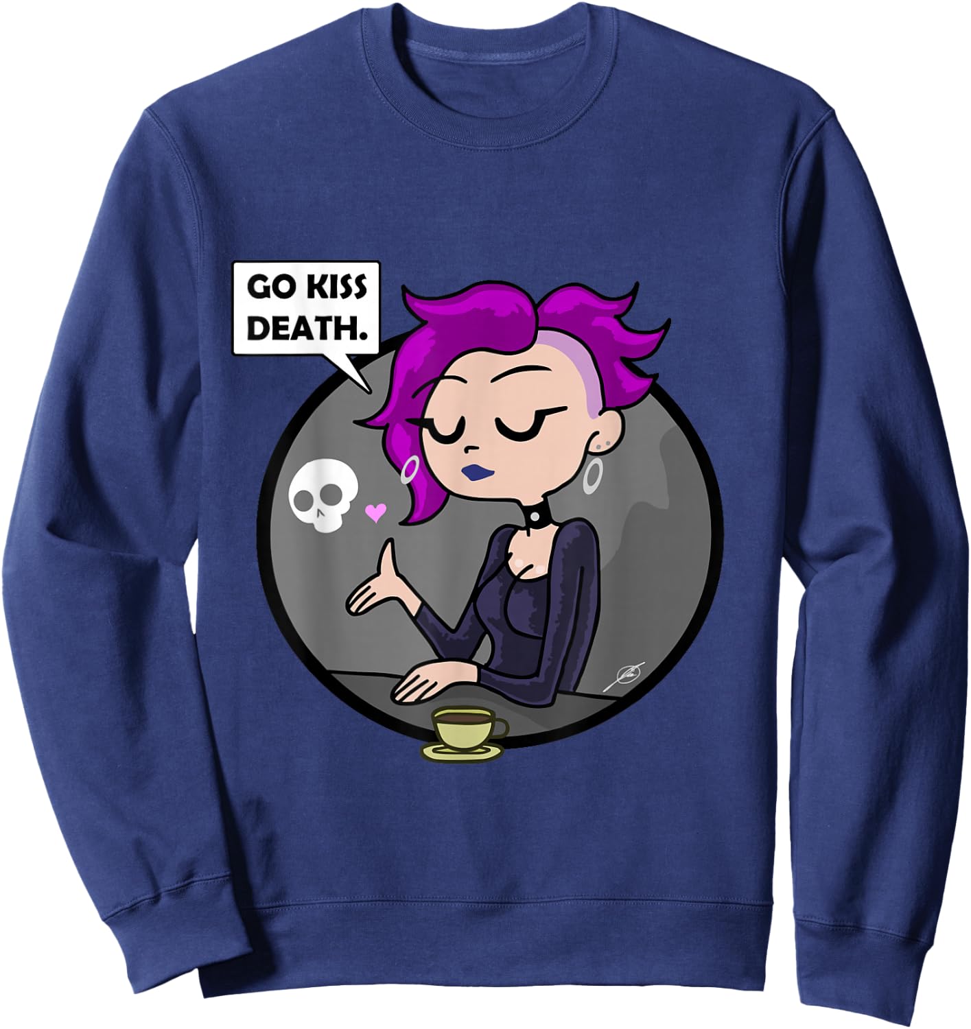 Go Kiss Death : Germaine (Foamy The Squirrel) Sweatshirt - Sweatshirt | Navy