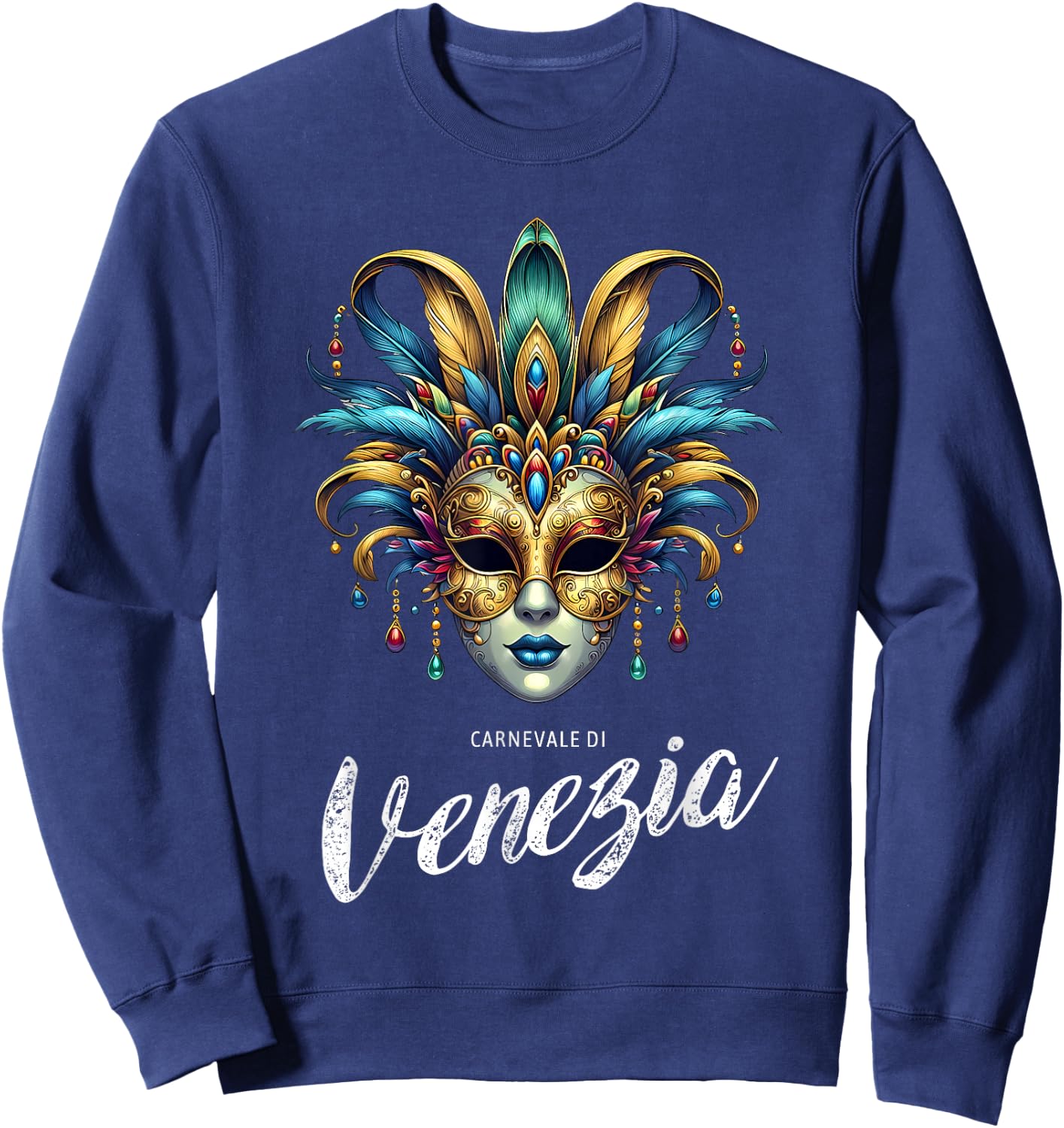 Carnevale di Venezia Traditional Mask Carnevale of Venice , Black, S Sweatshirt - Sweatshirt | Navy