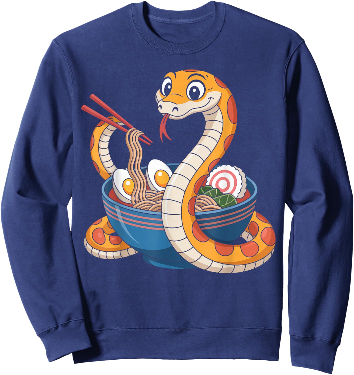 Funny Ramen Snake Noodle Lover Kawaii Food Gifts for Kids Sweatshirt - Sweatshirt | Navy