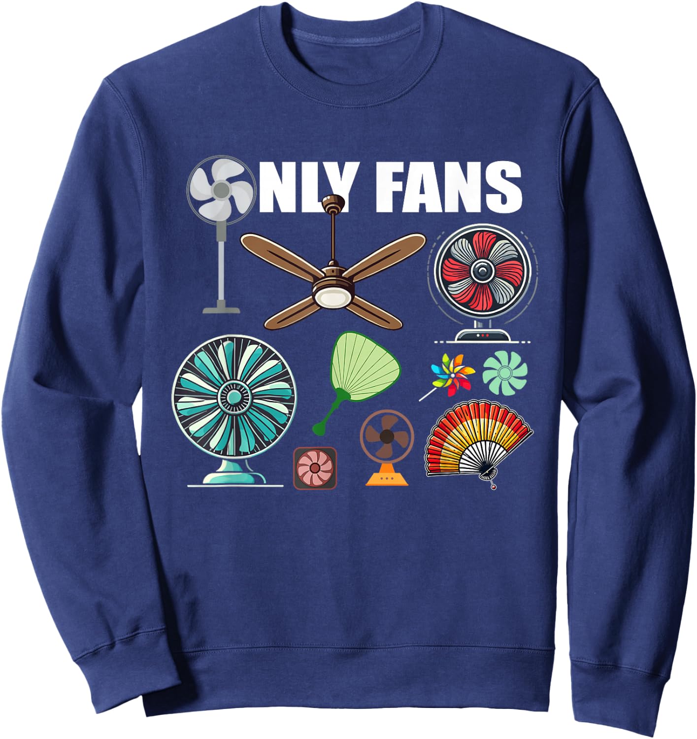 Only Fans Humour , Black, S Sweatshirt - Sweatshirt | Navy