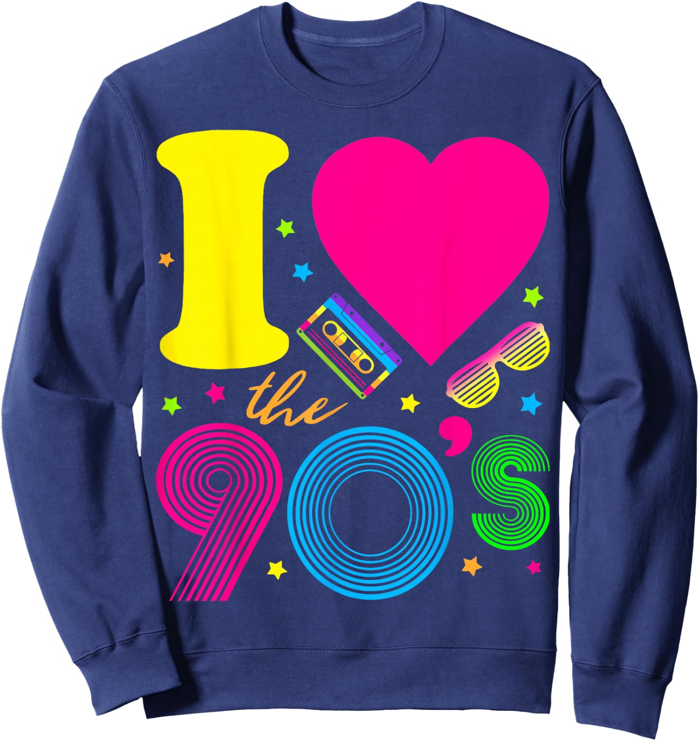 1990's 90s I Heart The Nineties Sweatshirt - Sweatshirt | Navy