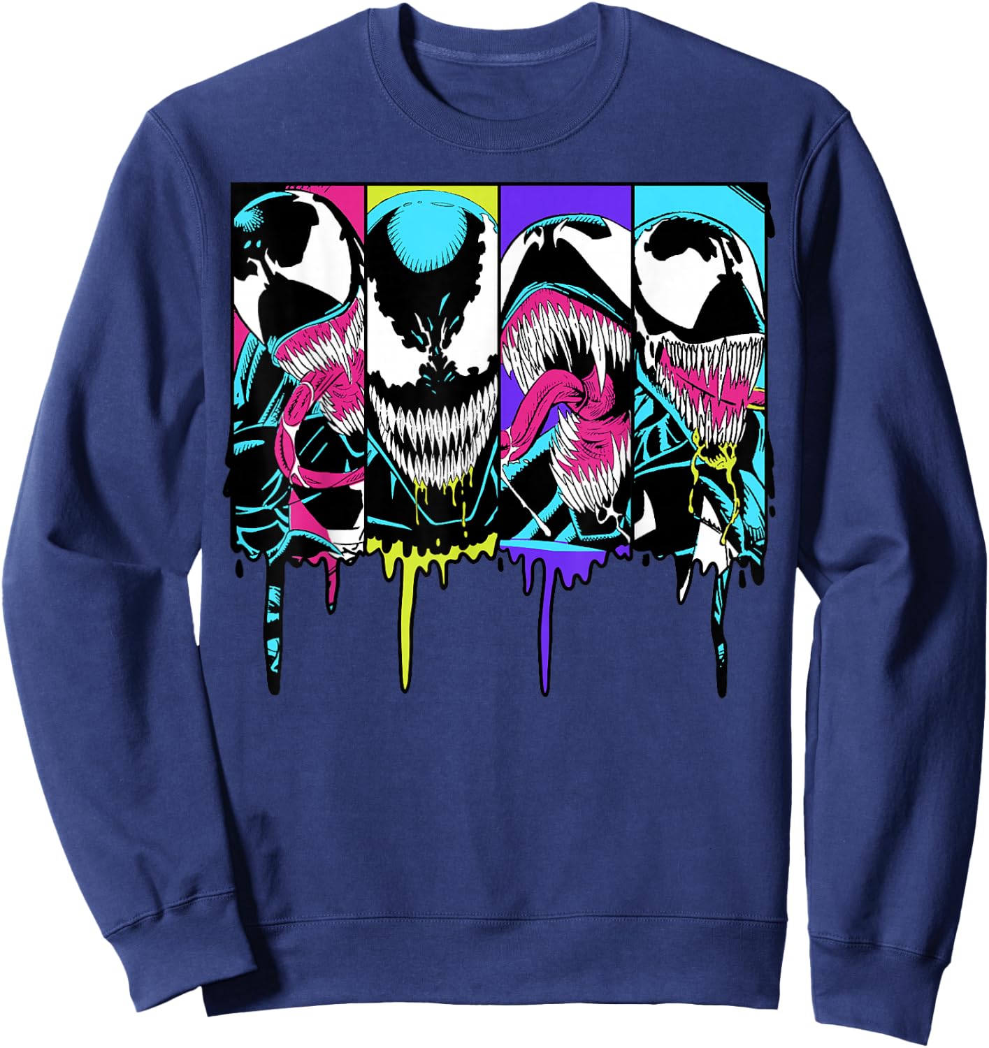 Marvel Venom Colorful Dripping Comic Panel Small Sweatshirt - Sweatshirt | Navy