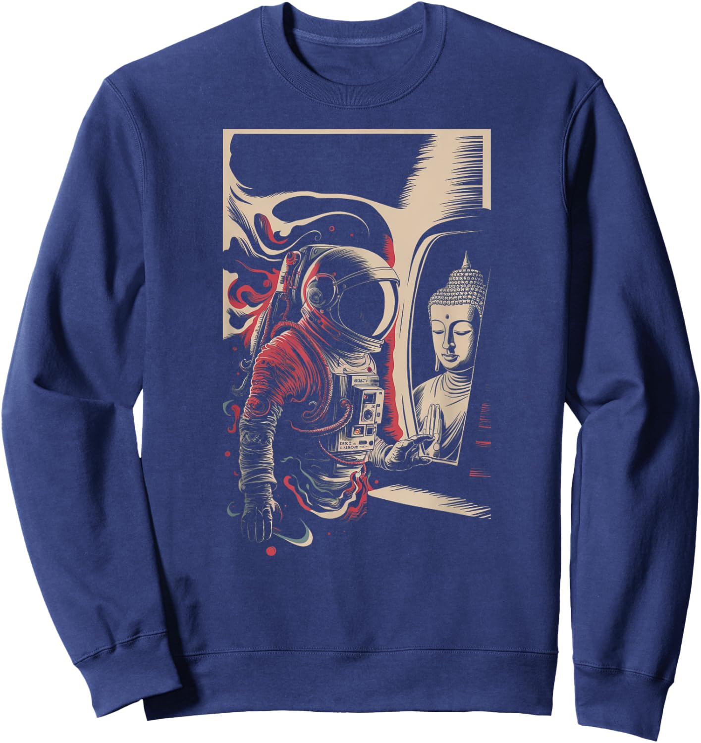 Astronaute Bouddha Spirituel Zen Sci-Fi Space Esthétique Homme Sweatshirt - Sweatshirt | Navy