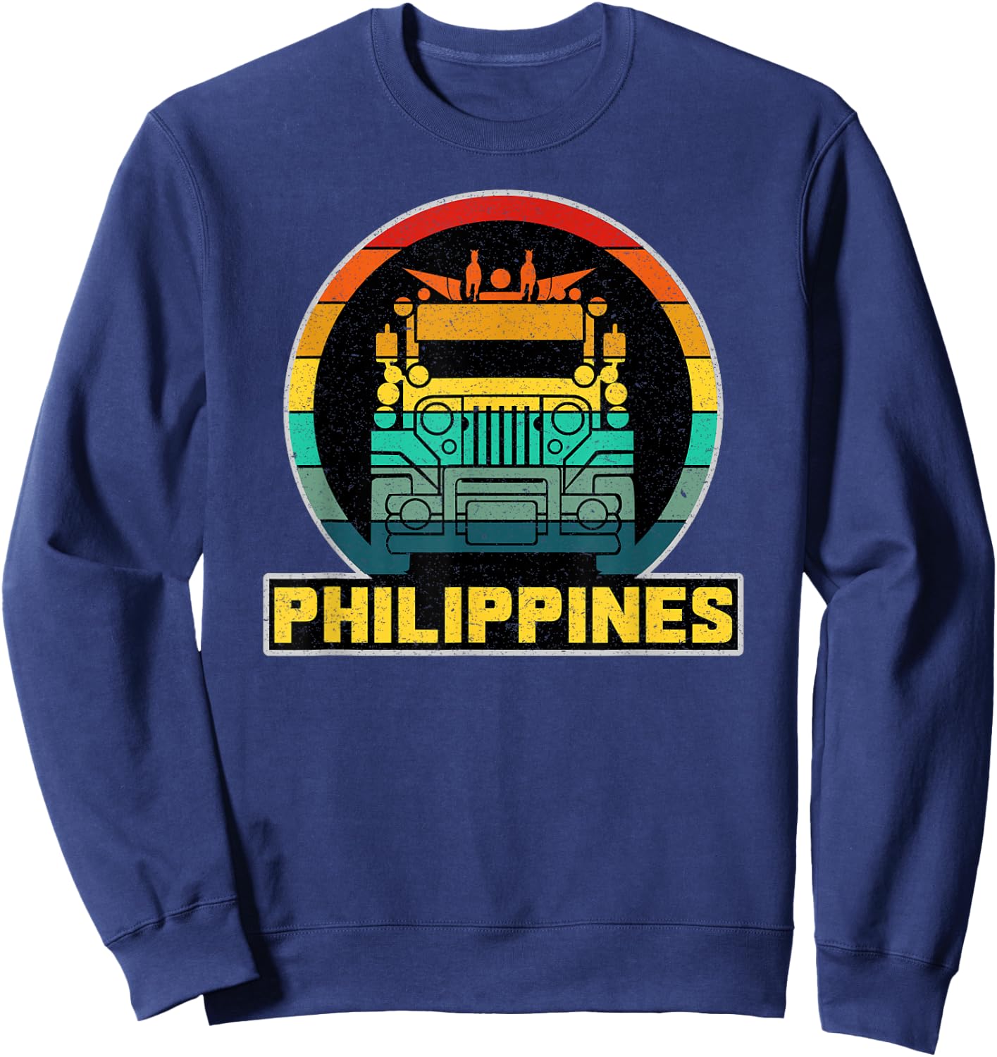 Philippine Filipino Jeepney Creative Pride King Of The Road Sweatshirt - Sweatshirt | Navy