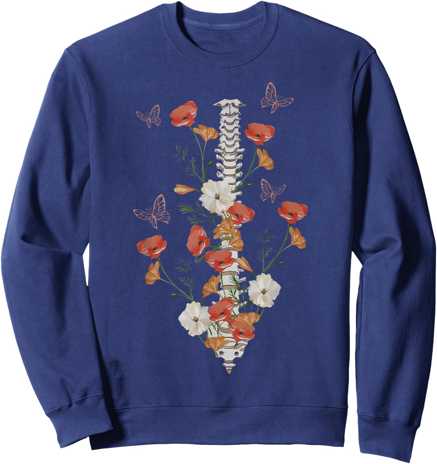 Wildflower Spine Surgeon Chiropractor Radiology Xray Tech Sweatshirt - Sweatshirt | Navy