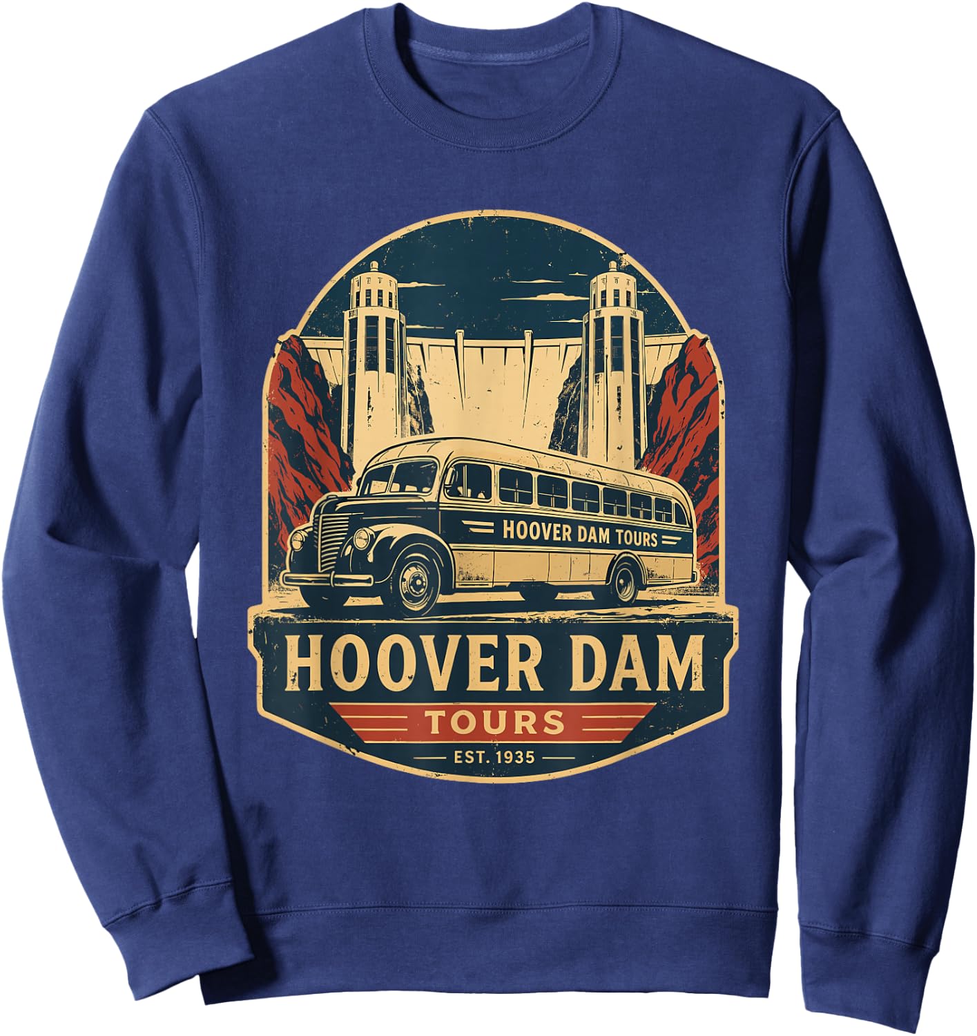 Hoover Dam Vintage Tours Bus Sweatshirt - Sweatshirt | Navy