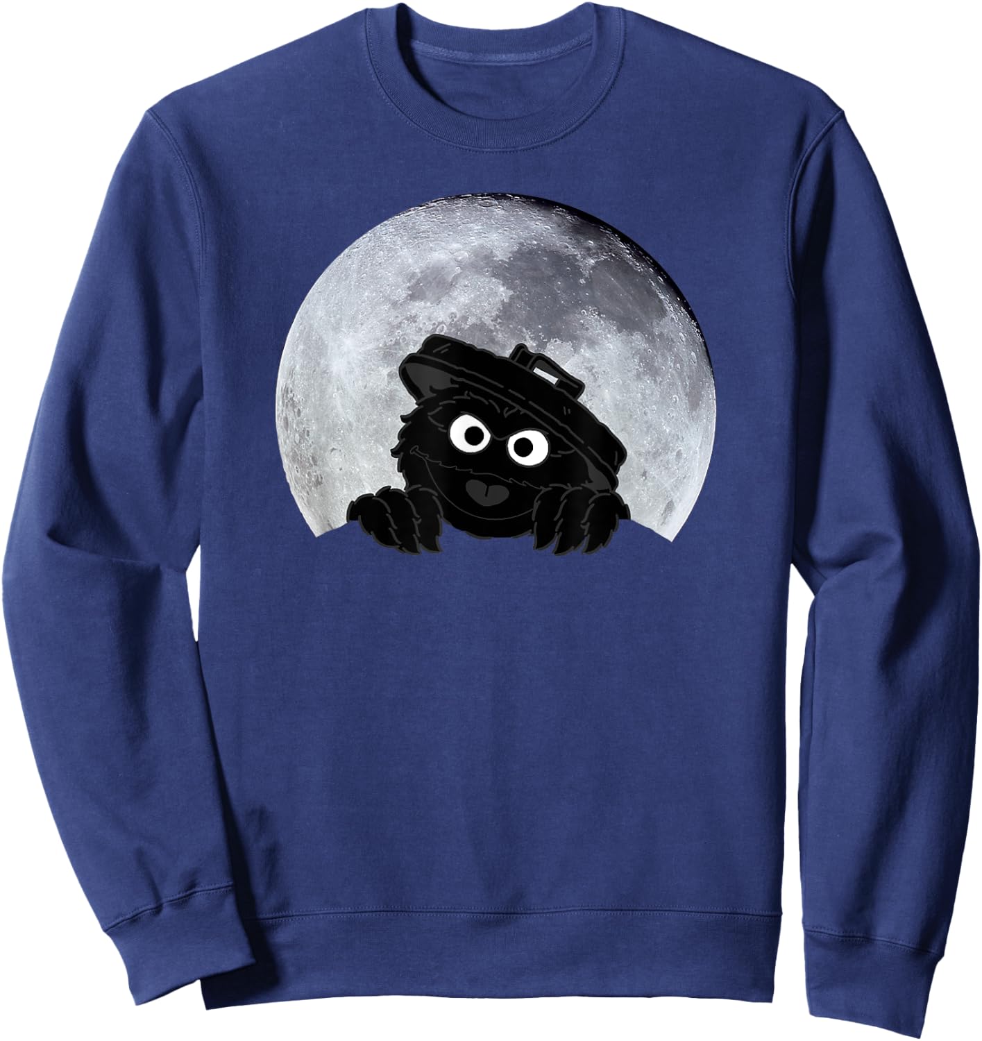 Sesame Street Oskar in Moonlight Shadow Moonnight Moon , black Sweatshirt - Sweatshirt | Navy
