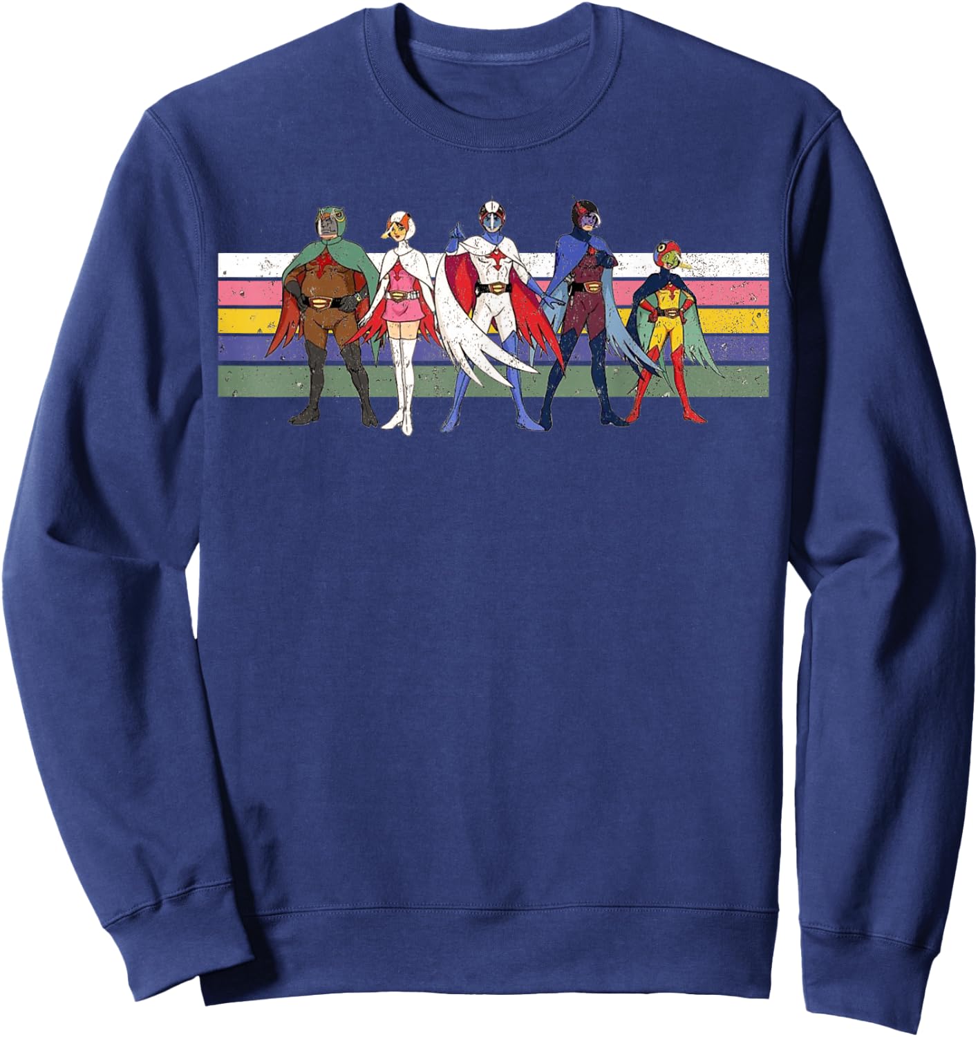 Battle of the planets G Force Retro Colour Stripe Sweatshirt - Sweatshirt | Navy