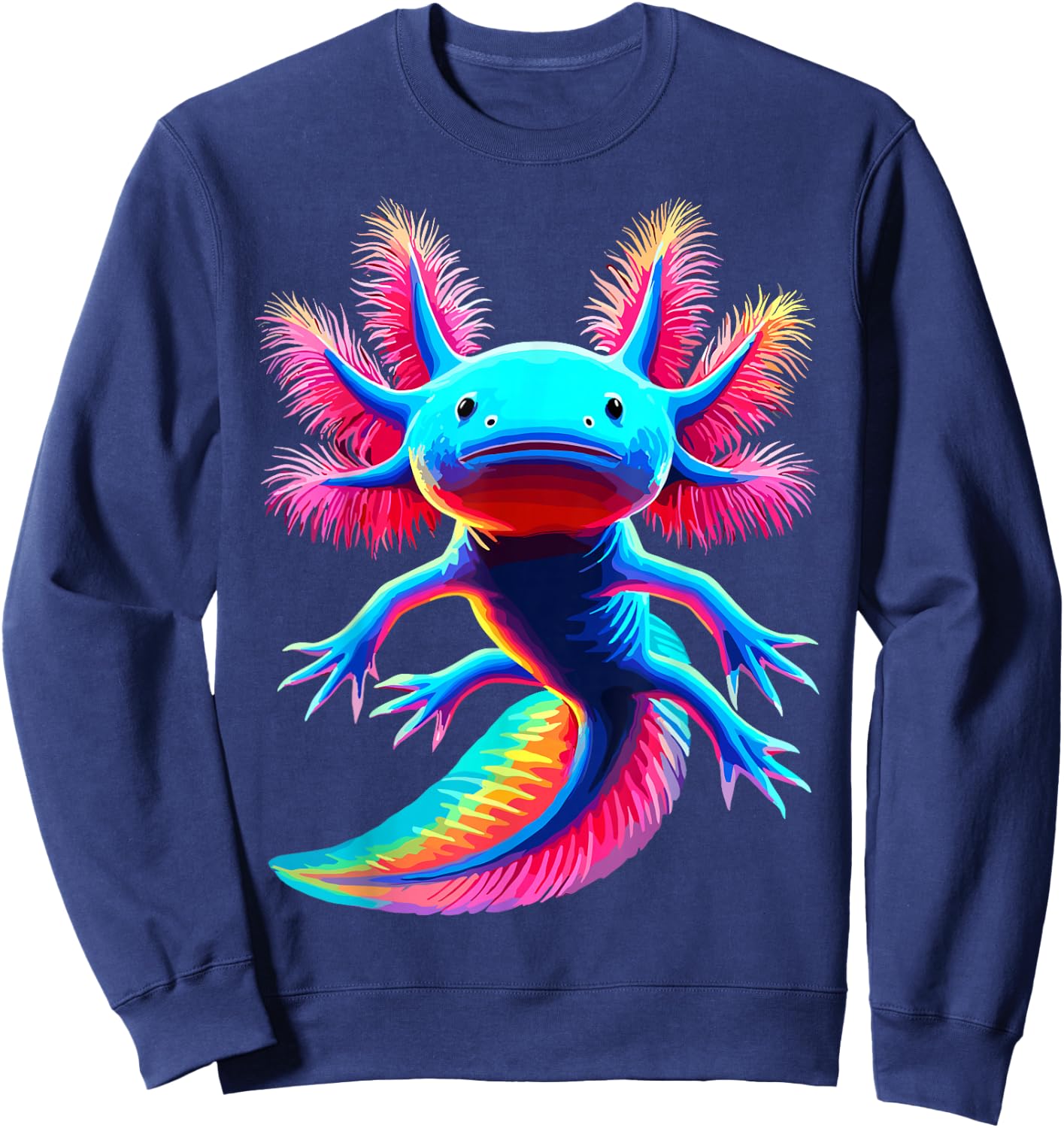 Axolotl Beautiful Colorful Axolotl Sweatshirt - Sweatshirt | Navy