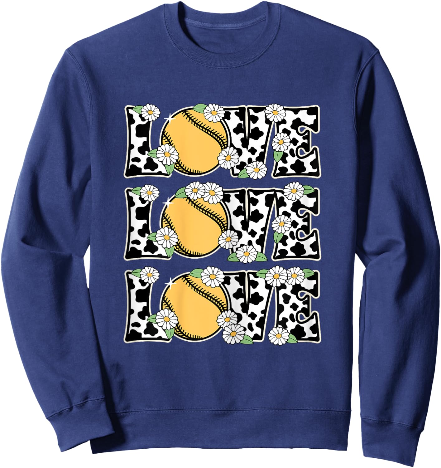 Love Softball Lover Outfit Women Girls Kids Cute Softball Sweatshirt - Sweatshirt | Navy