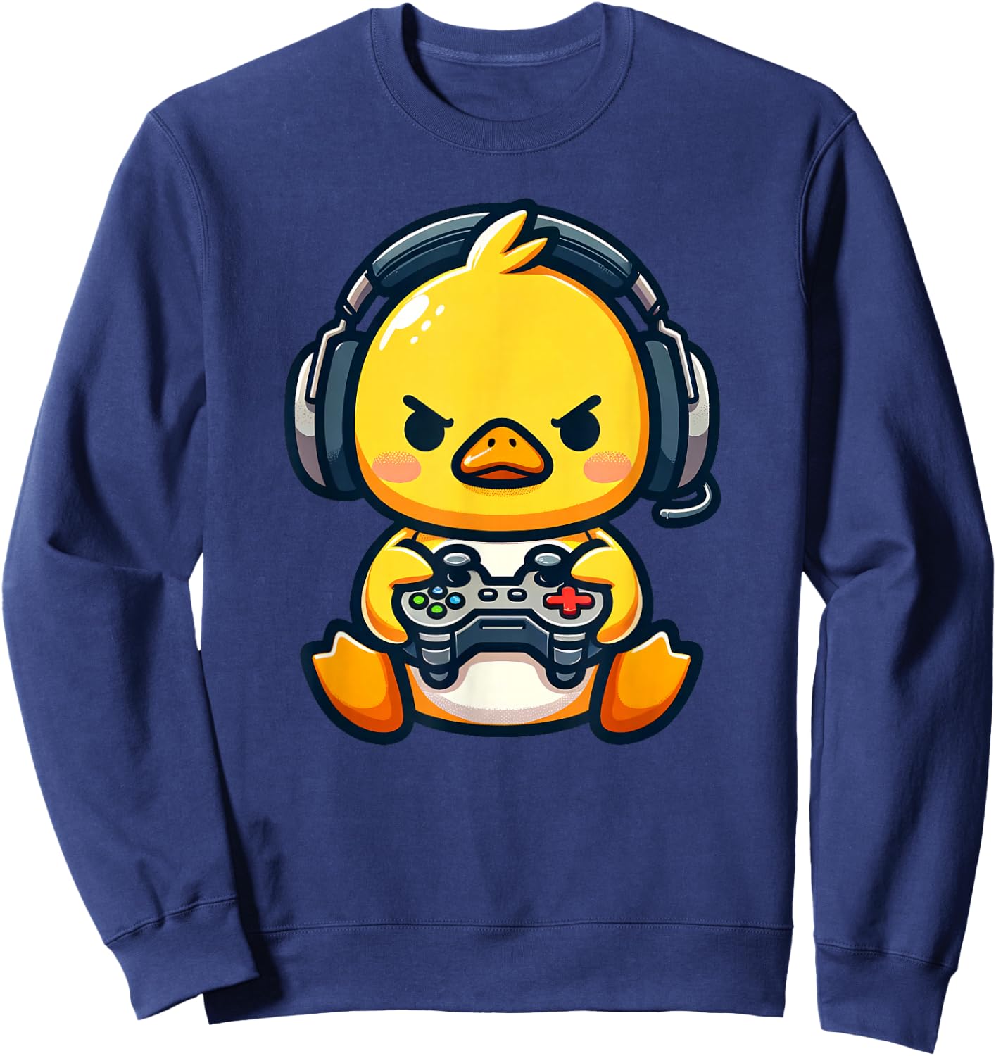 Funny Gamer Duck Video Games Boys Girls Kids Sweatshirt - Sweatshirt | Navy