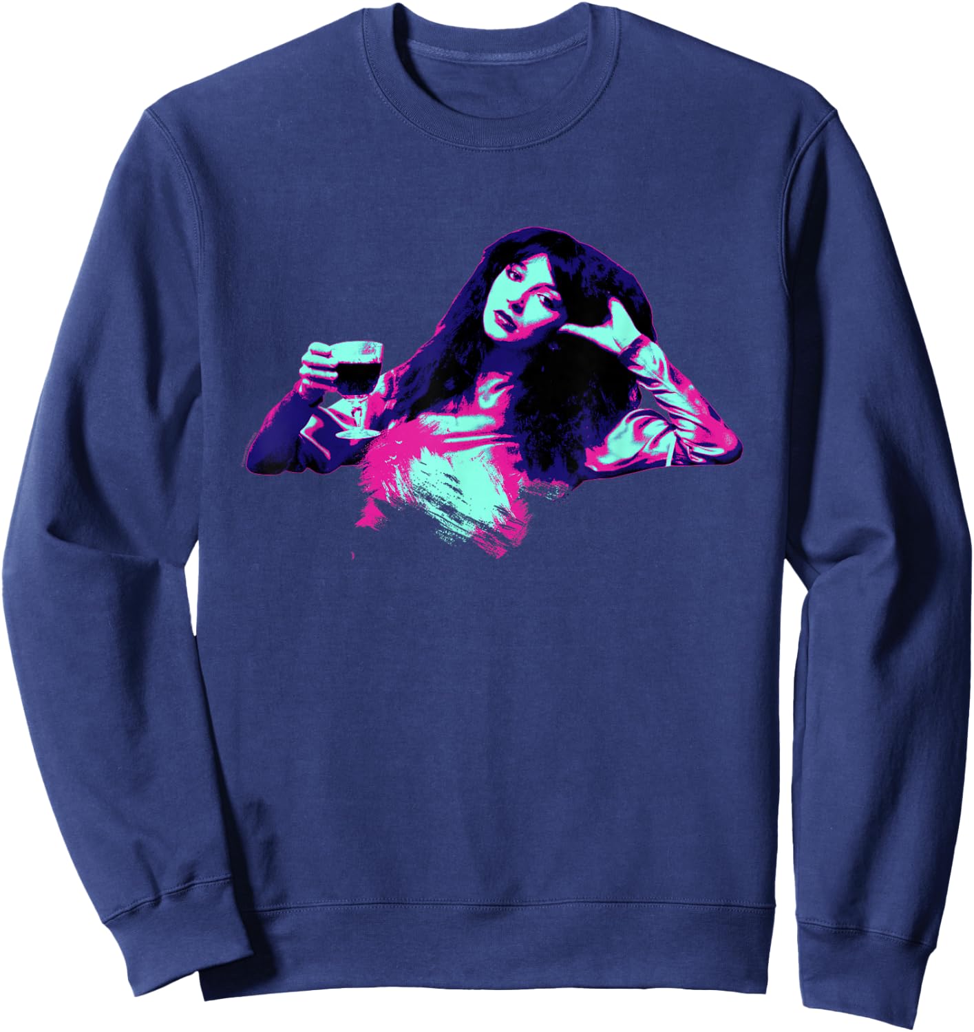 Kate Bush Laid Back Pop Art Stylised Sweatshirt - Sweatshirt | Navy