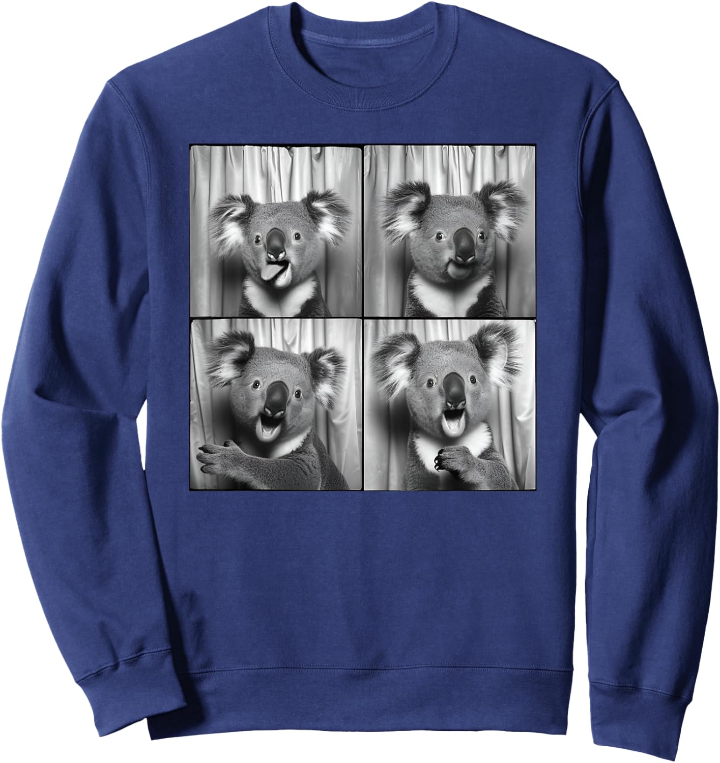 Funny Koala Face Laughing Koala Animal Photo Cute Koala Sweatshirt - Sweatshirt | Navy
