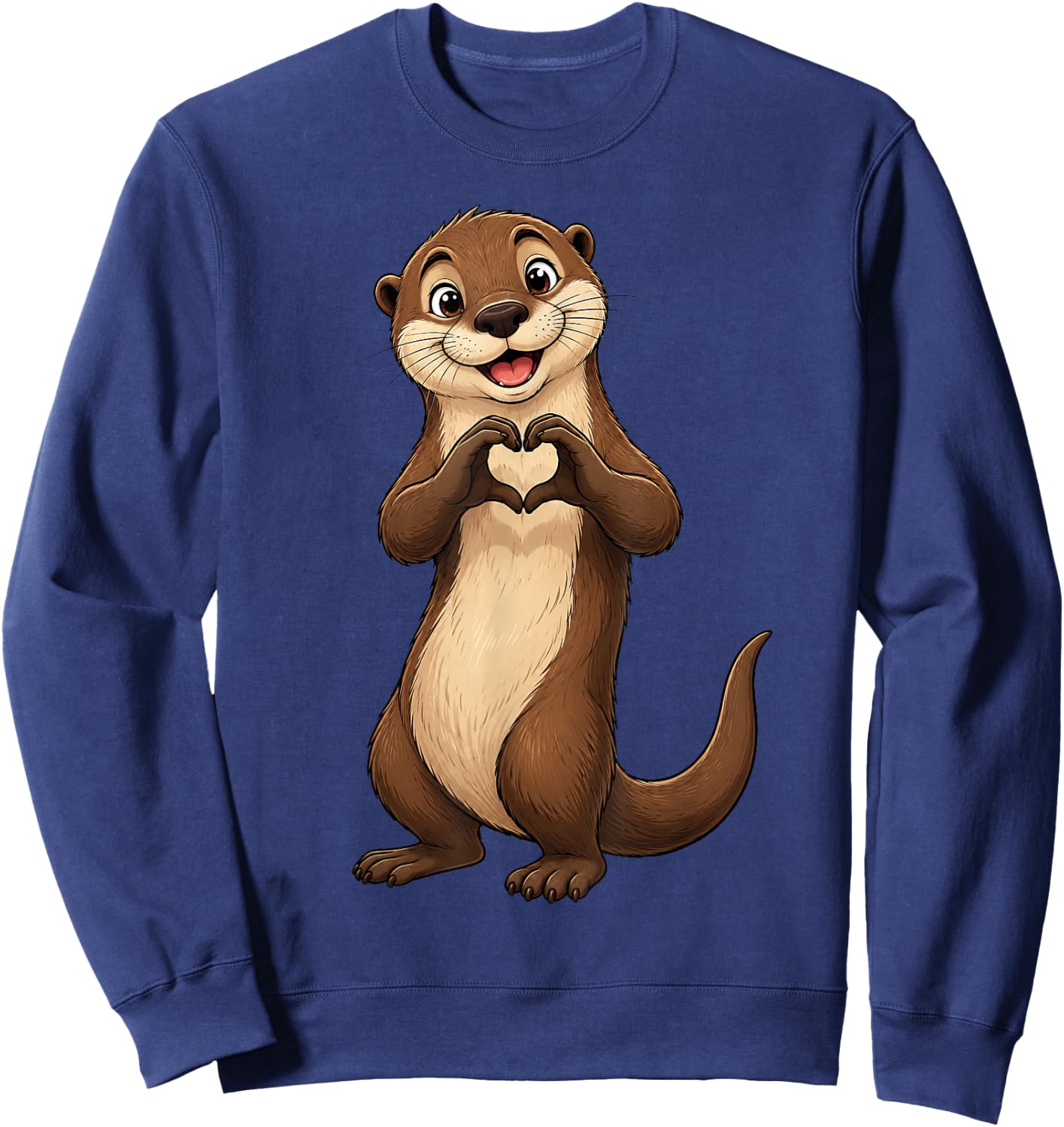 Otter mit Herz | Süßer Otterfreund mit Herzsymbol Sweatshirt - Sweatshirt | Navy