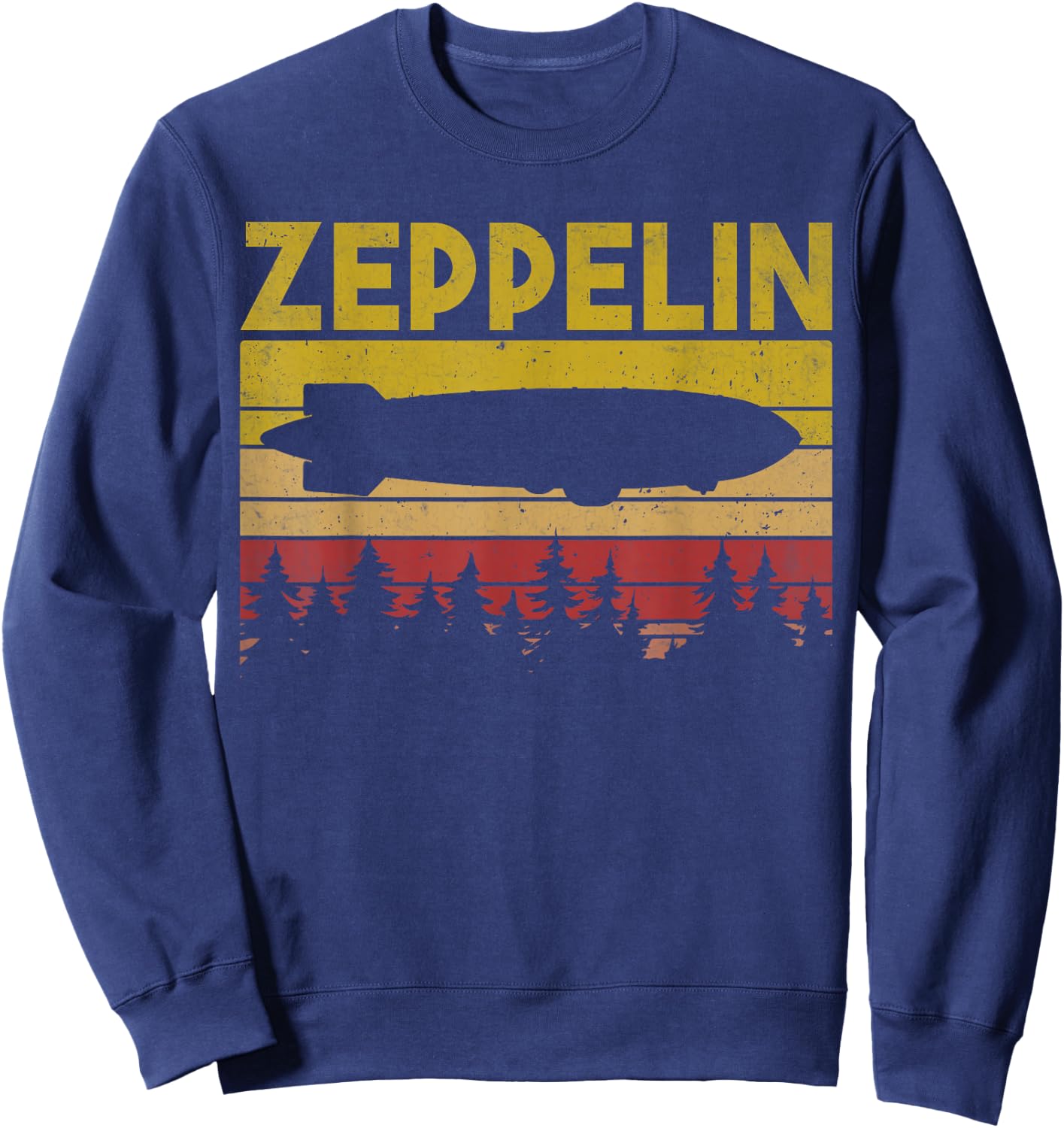 Zeppelin Retro Dirigible Zepelin Vintage Airship Men Women Sweatshirt - Sweatshirt | Navy