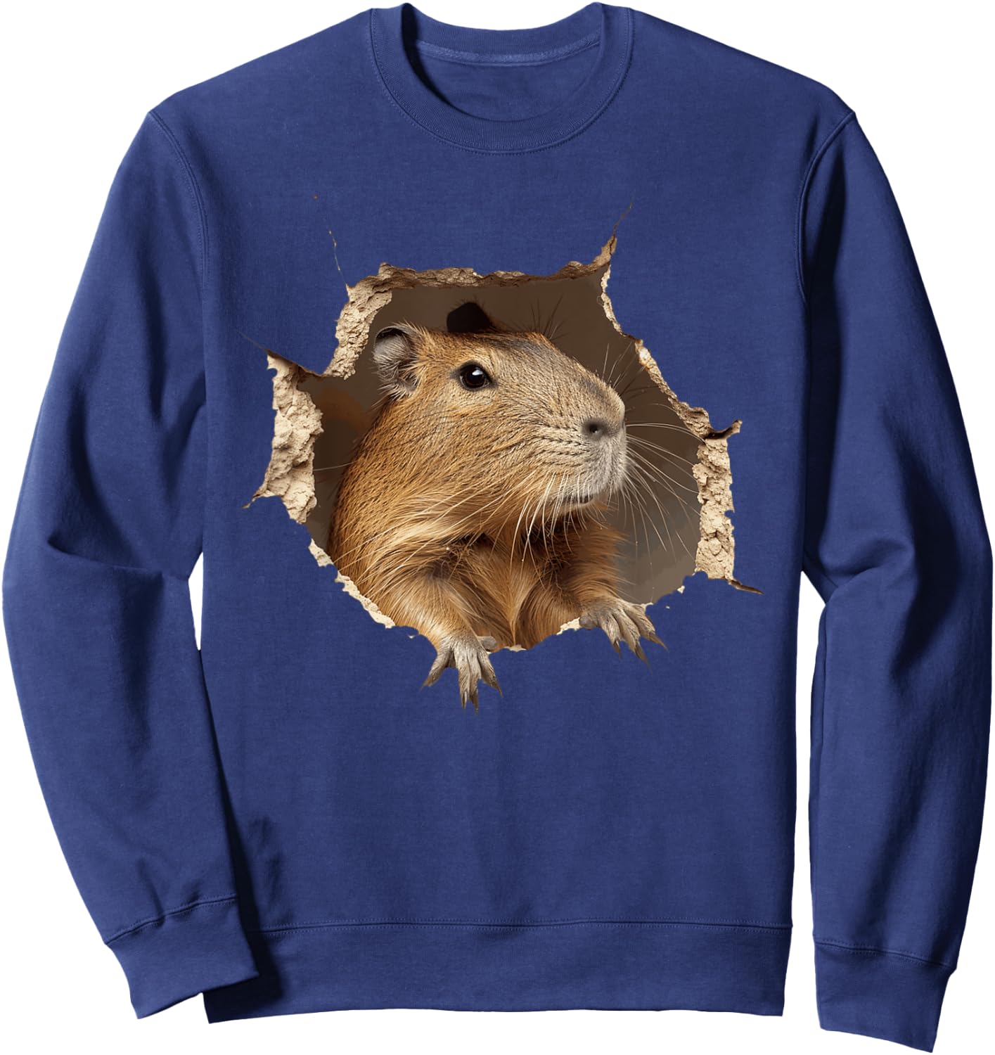 Funny Graphic Capybara Sweatshirt - Sweatshirt | Navy