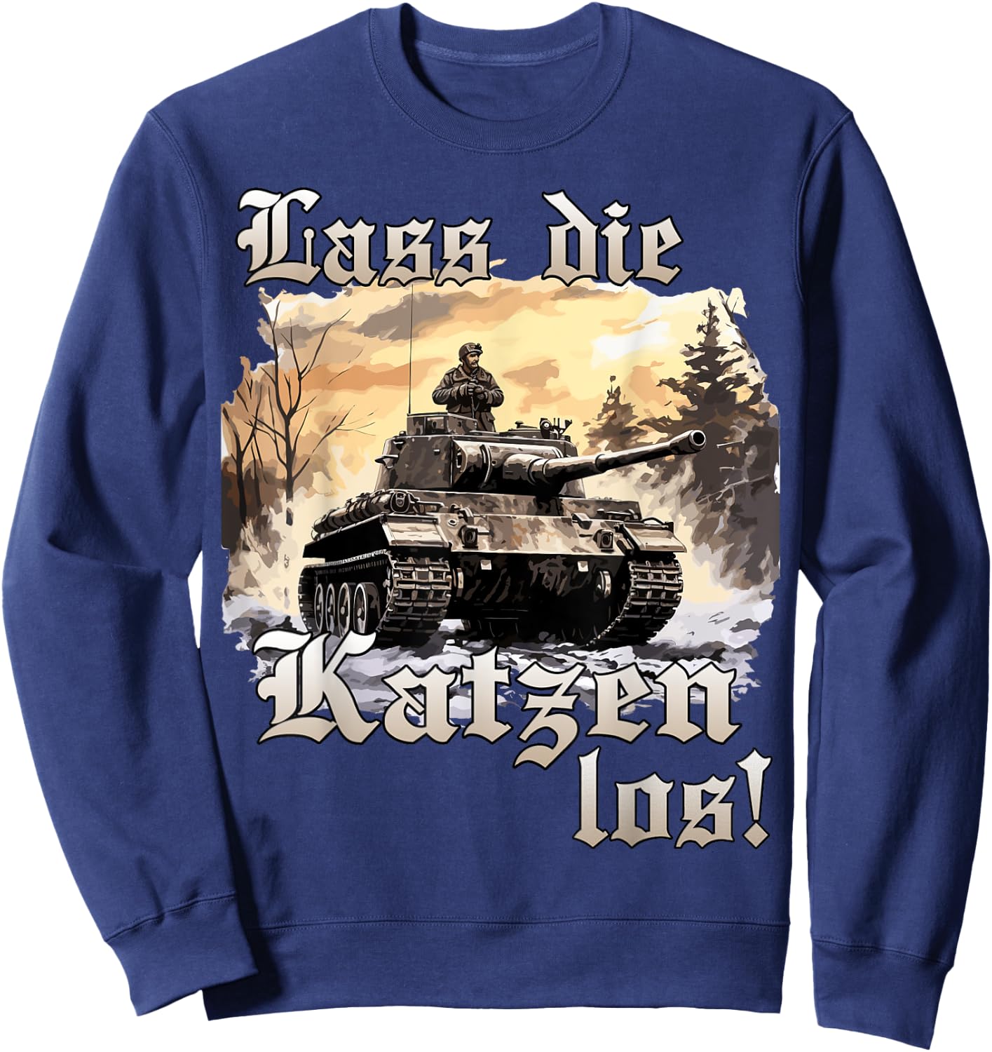 Tiger Tank 1942 Soldiers T German Tank WW 2 Tank , black Sweatshirt - Sweatshirt | Navy