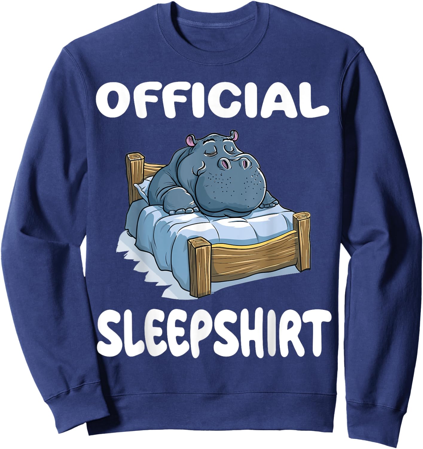Hippopotamus Hippo Animal Official Sleepshirt Pajamas Sweatshirt - Sweatshirt | Navy